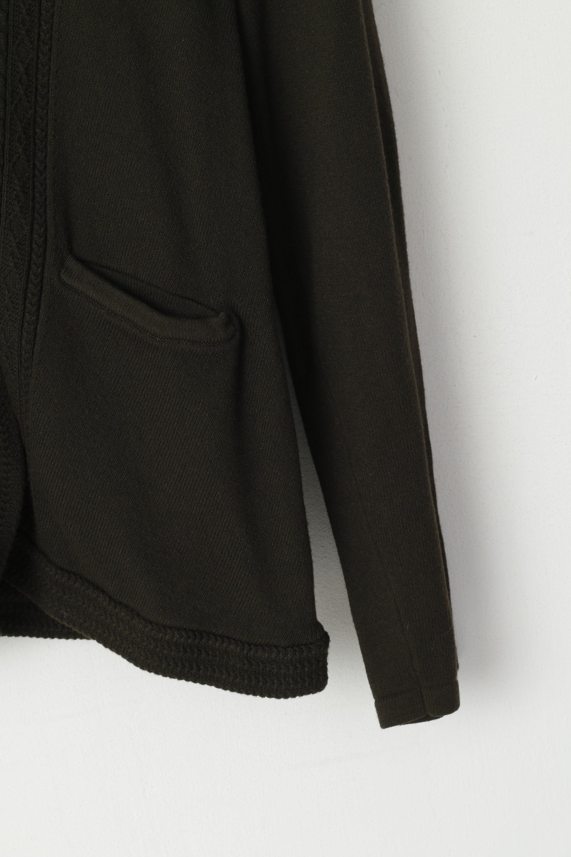 Jones New York Femmes M Pull Vert Foncé Châle Rayonne Nylon Mélange Bouton Forn Cardigan