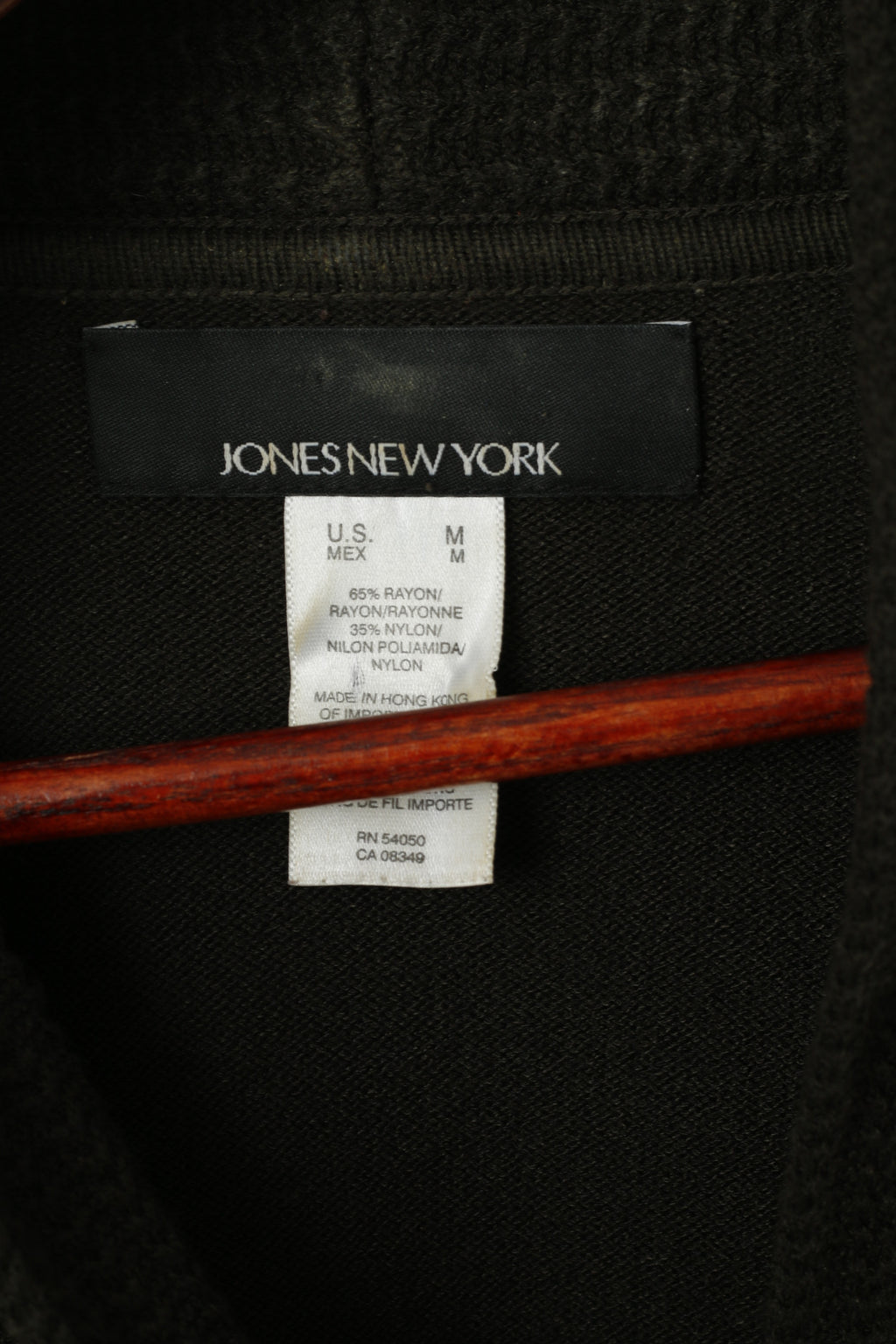 Jones New York Women M Jumper Dark Green Shawl Rayon Nylon Blend Button Forn Cardigan