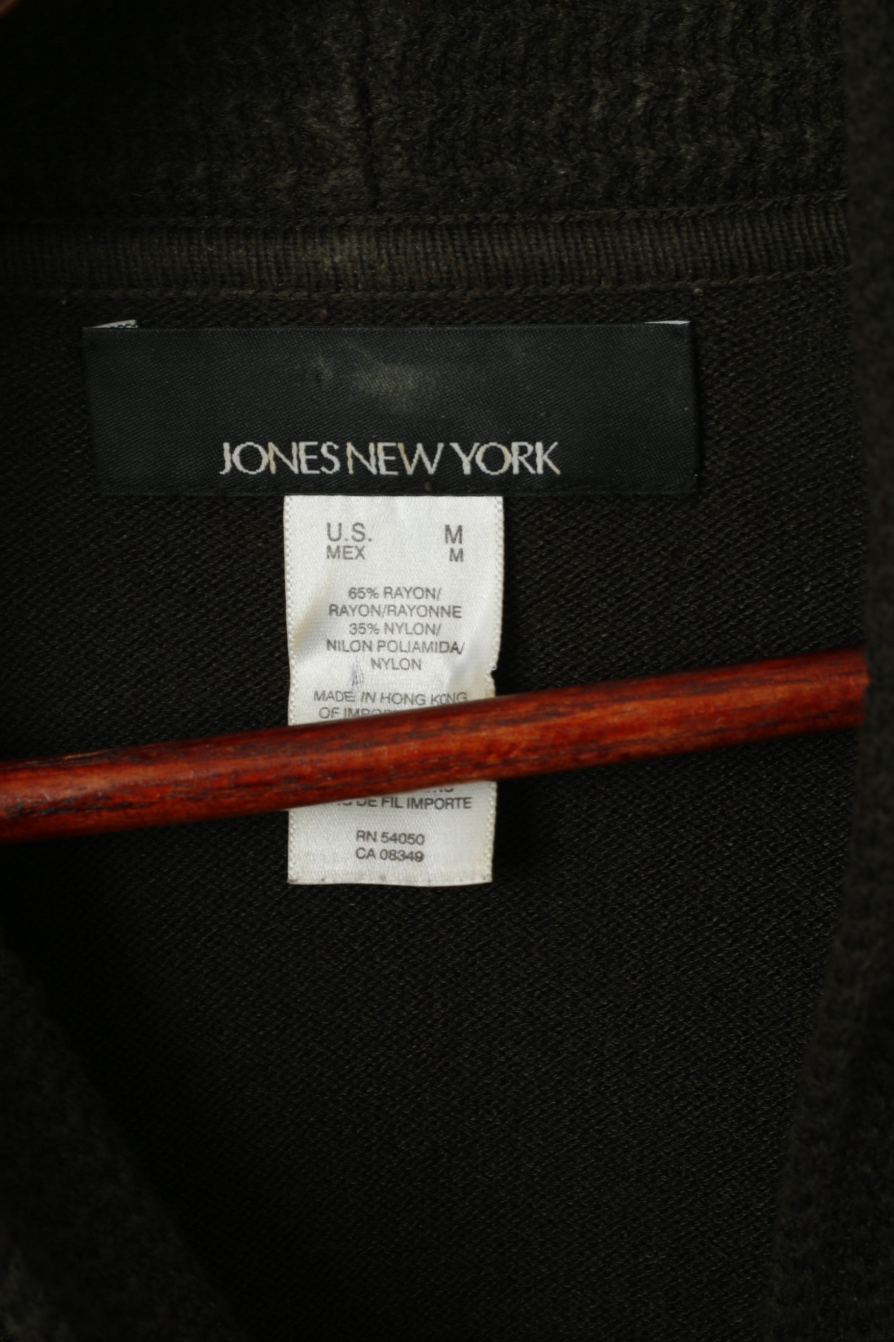 Jones New York Femmes M Pull Vert Foncé Châle Rayonne Nylon Mélange Bouton Forn Cardigan