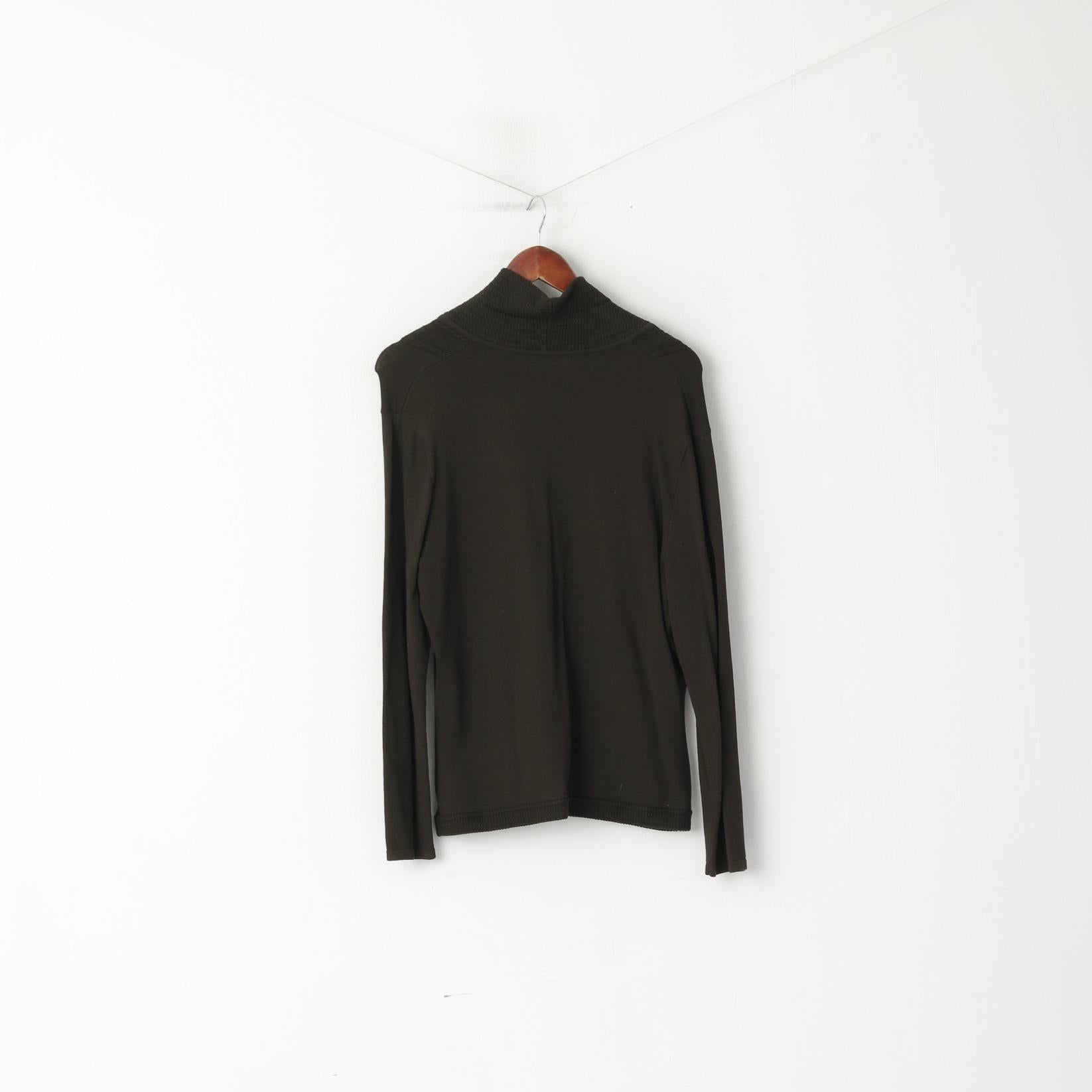 Jones New York Women M Jumper Dark Green Shawl Rayon Nylon Blend Button Forn Cardigan