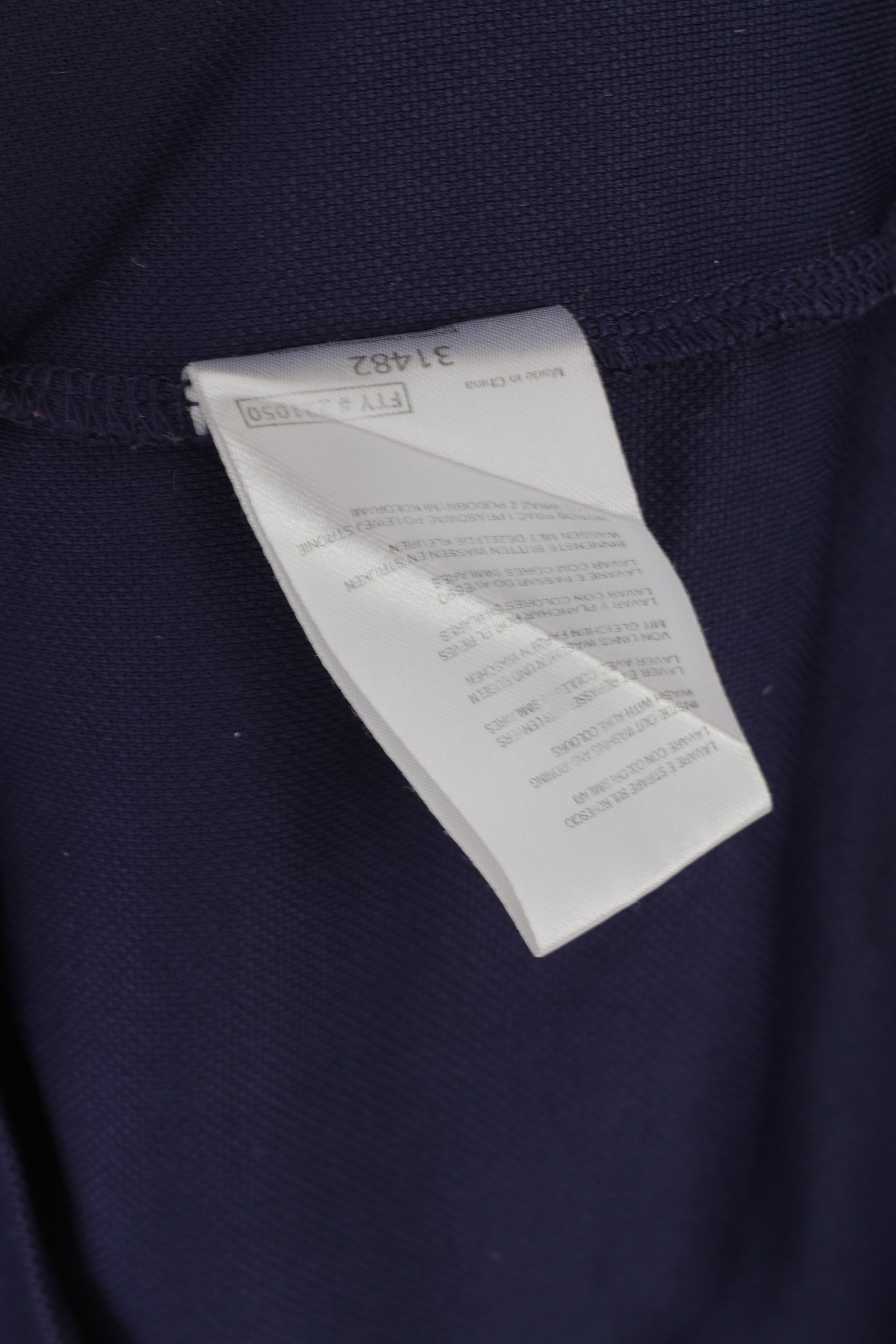 Kappa Homme M Polo Bleu Marine Brillant Vintage Tennis Sportswear Logo Jersey Top