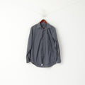 Paul Smith Men 15.5 39 M Casual Shirt Navy Cotton Check Long Sleeve Top
