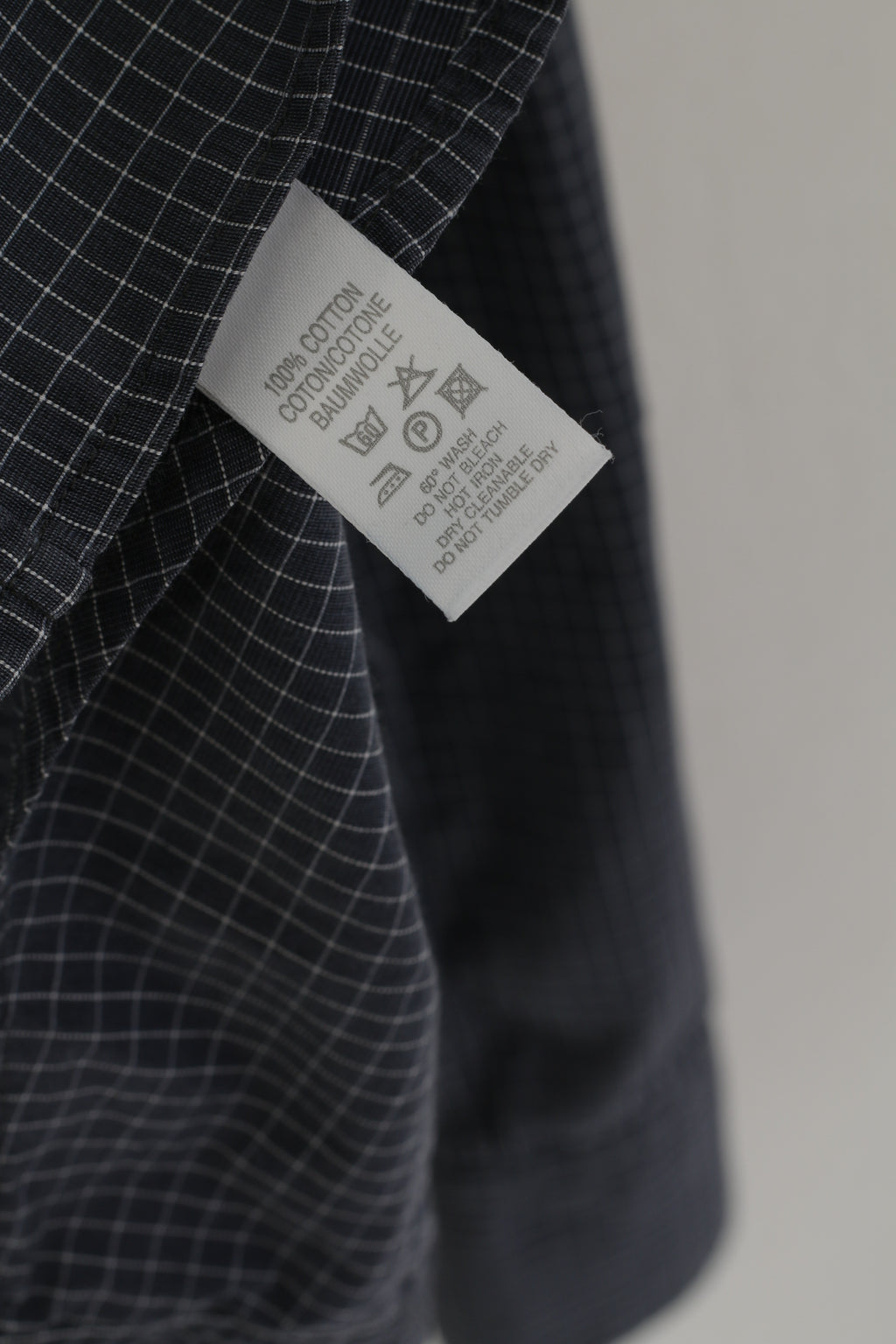 Paul Smith Men 15.5 39 M Casual Shirt Navy Cotton Check Long Sleeve Top