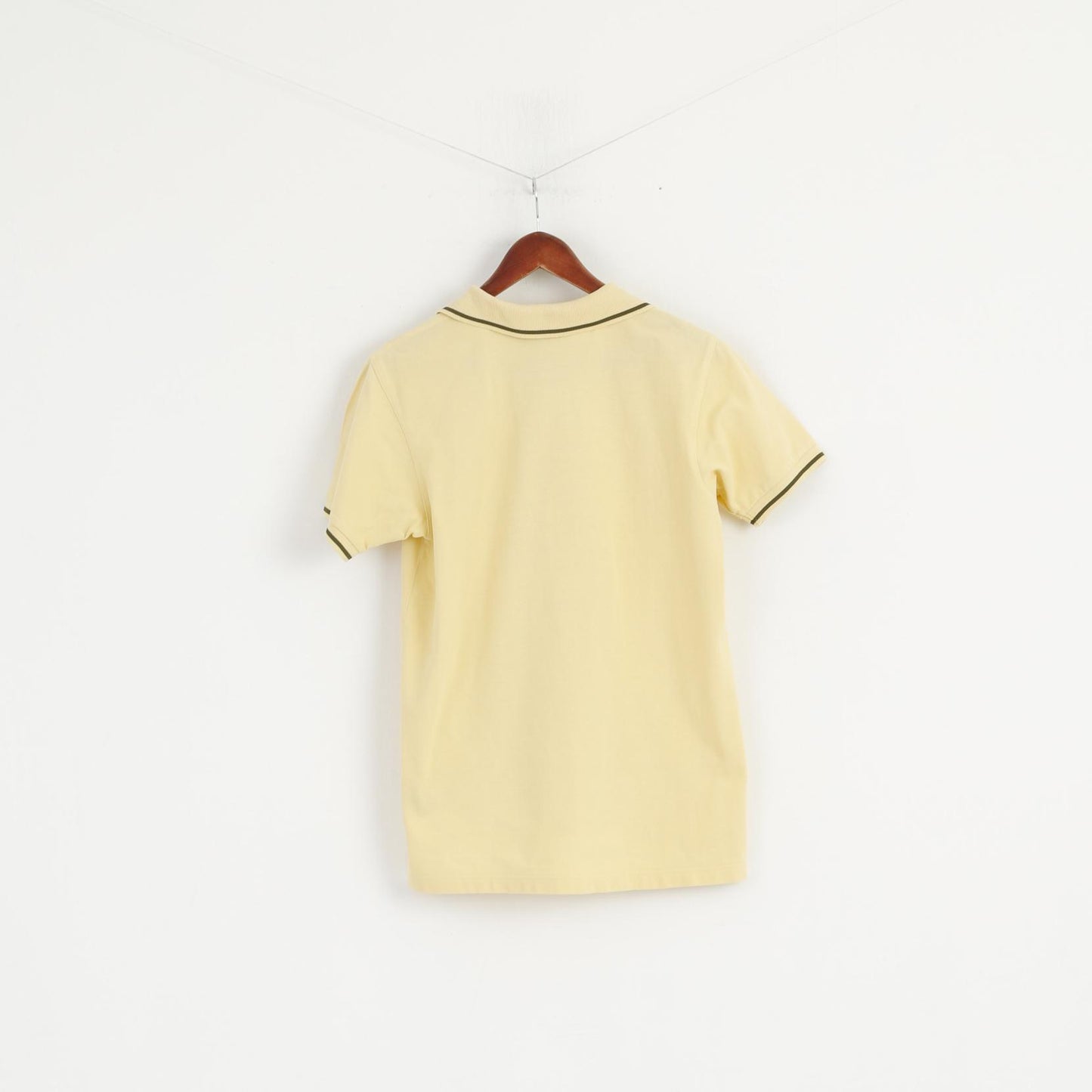 Barbour Men S Polo Shirt Yellow Cotton Detailed Buttons Plain Top