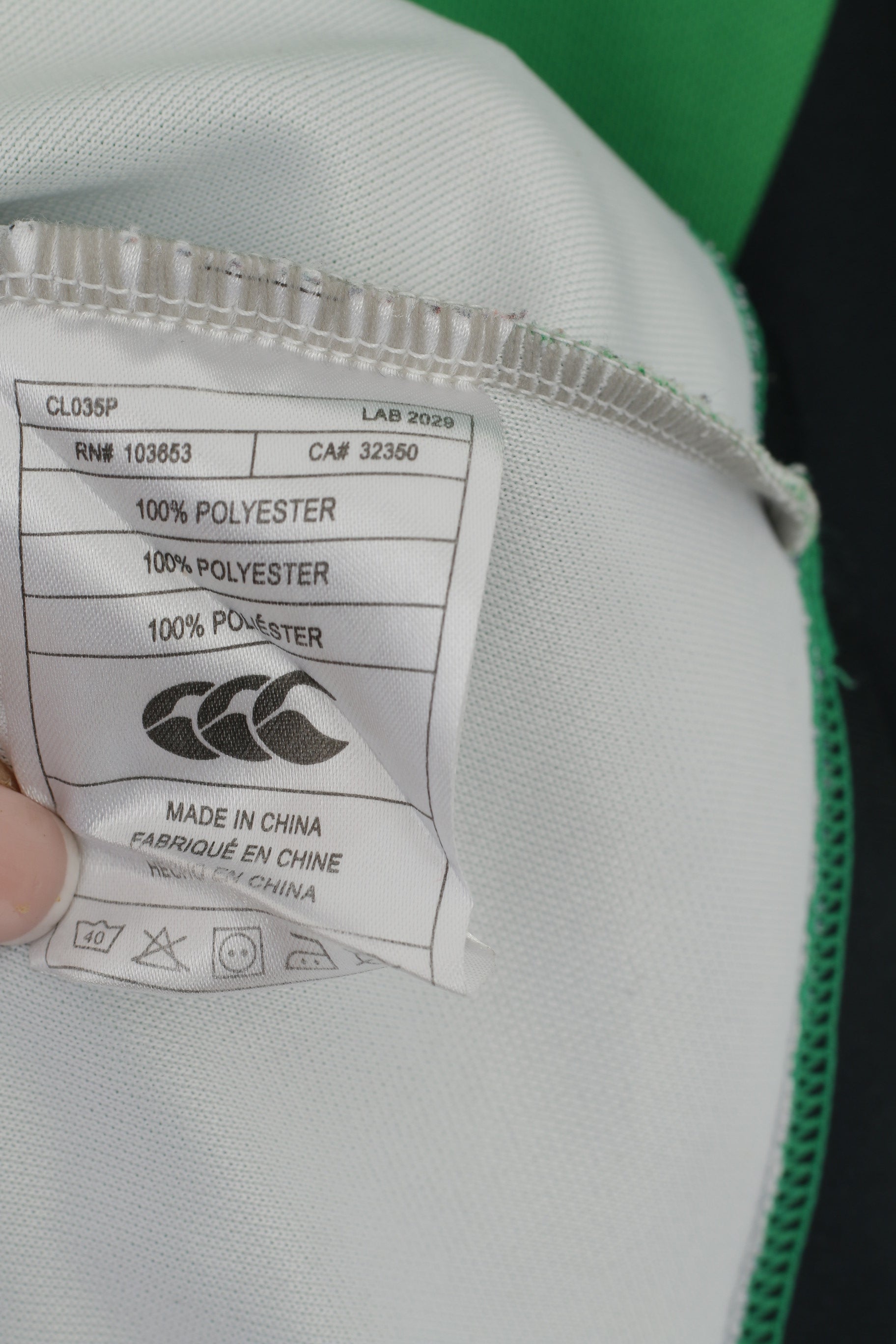 Canterbury de nouvelle-zélande hommes M chemise vert Wheatsheaf cabine équipage RFC #6 haut en maillot