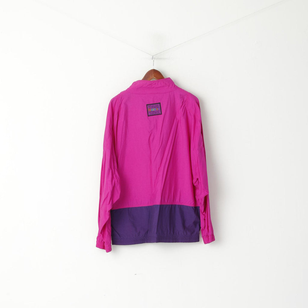 Reebok Women XL Pullover Jacket Amaranth Vintage Activewear Pockets Festival Top
