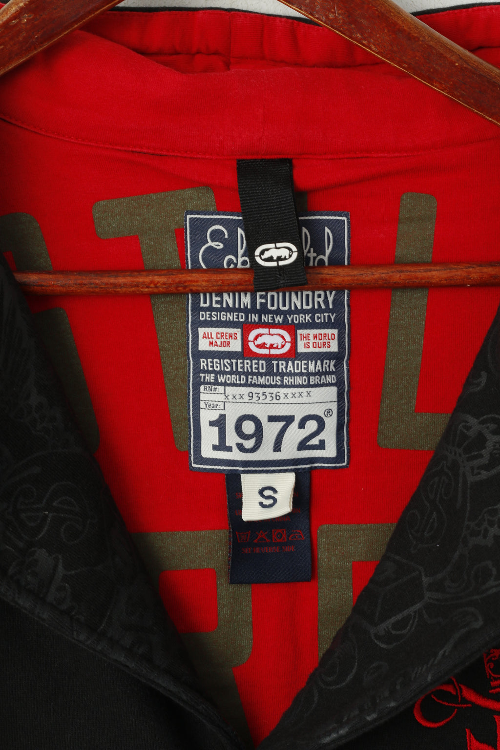 Ecko Unltd. Sweat-shirt à capuche en coton noir pour hommes, bouton détaillé sur le devant