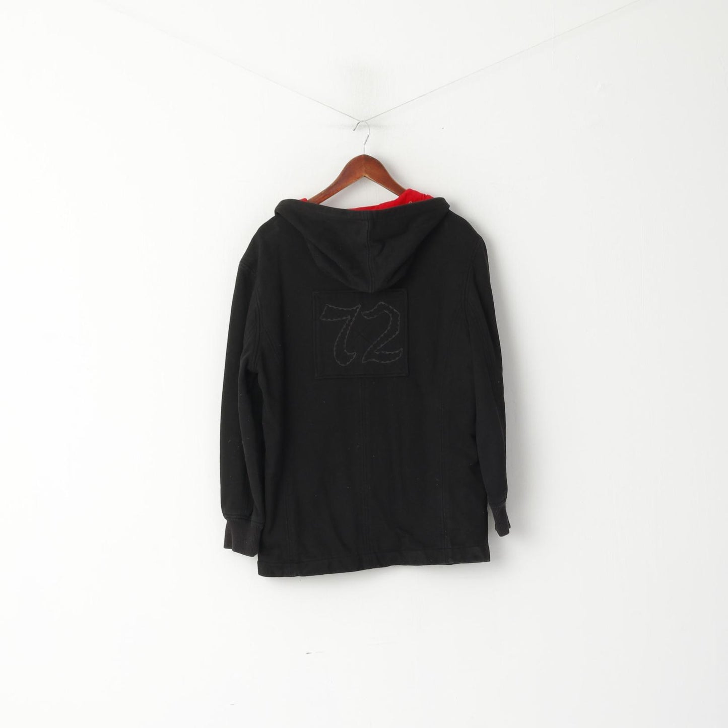 Ecko Unltd. Men S Sweatshirt Black Cotton Detailed Hooded Button Front Top