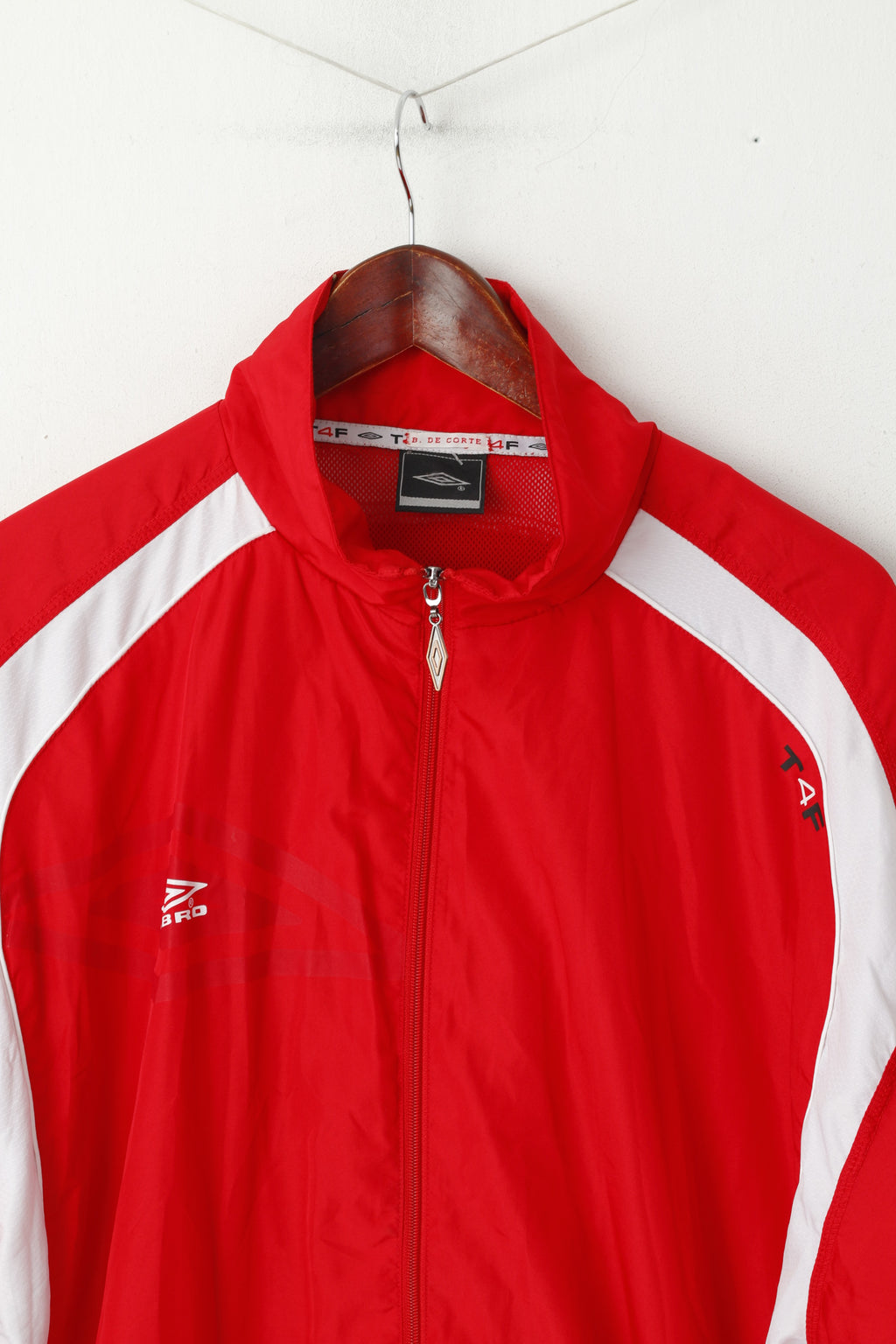 Umbro Hommes L Veste Rouge T4F Activewear Bomber Léger Zip Up Sport Top