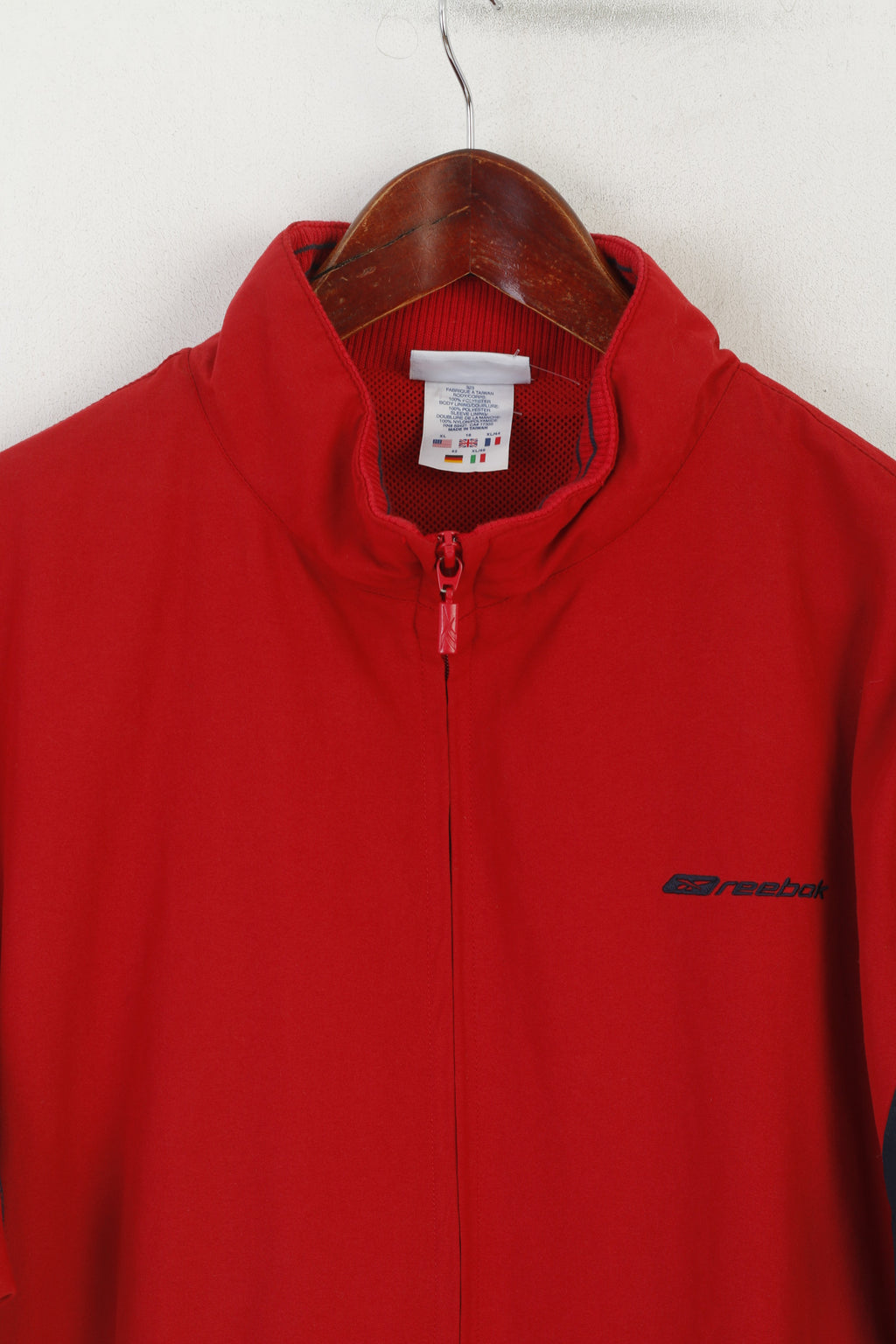 Giacca Reebok Donna XL 16 Rossa Vintage Sportswear Zip Up Track Top