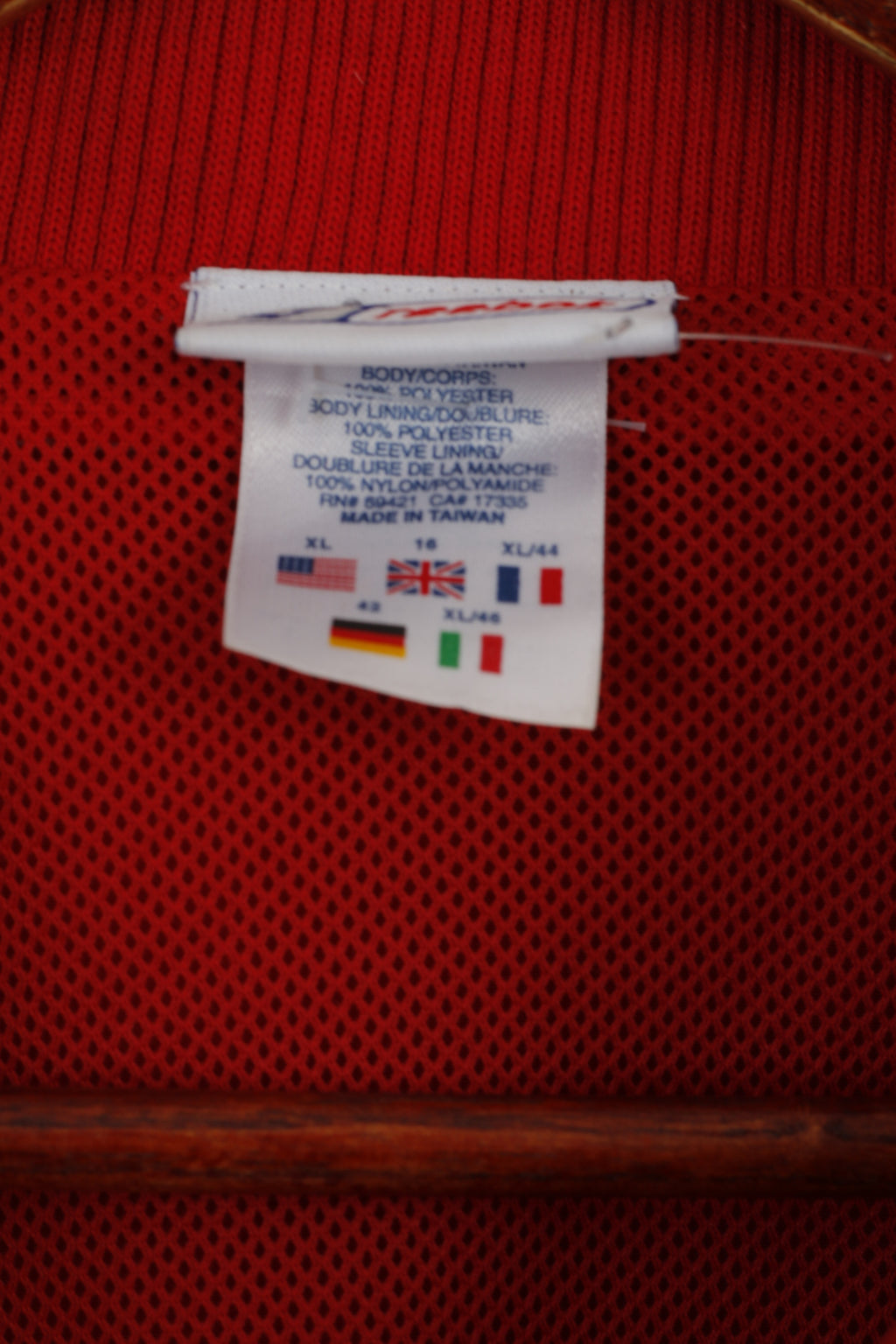 Giacca Reebok Donna XL 16 Rossa Vintage Sportswear Zip Up Track Top