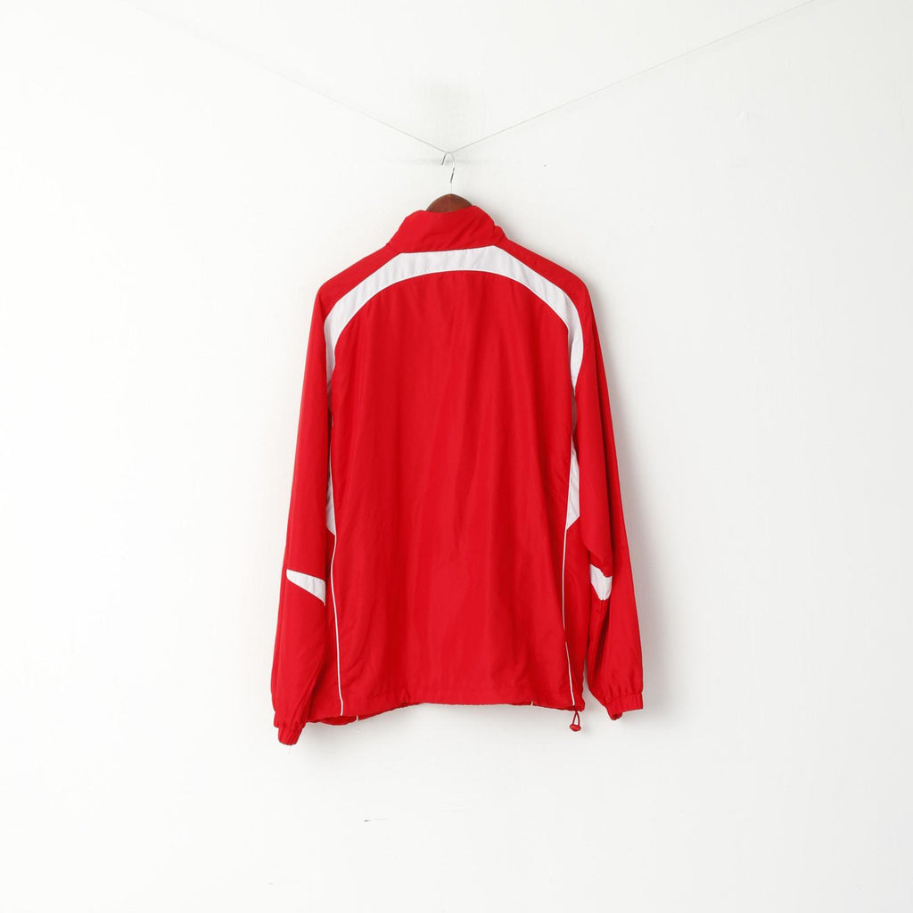 Umbro Hommes L Veste Rouge T4F Activewear Bomber Léger Zip Up Sport Top
