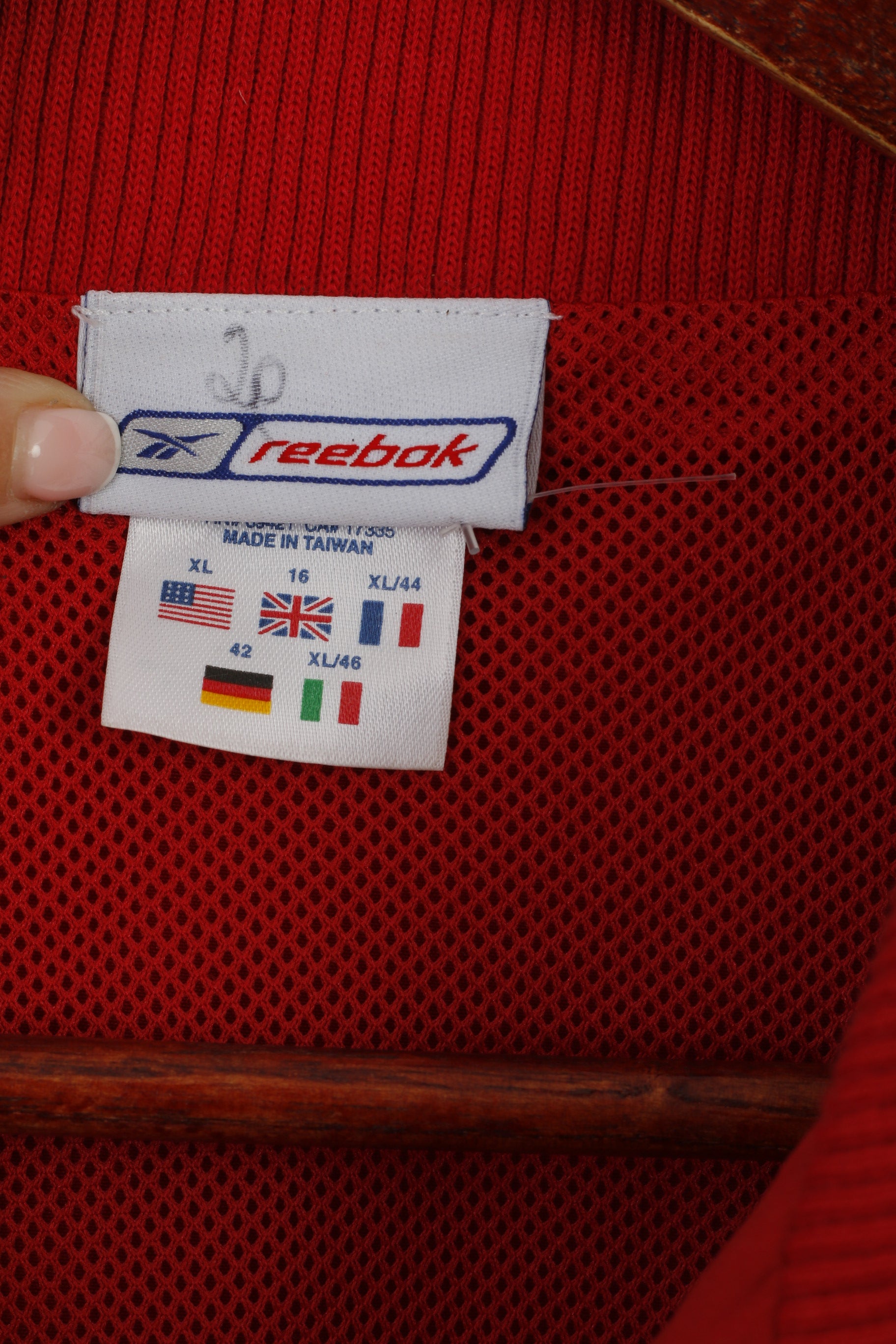 Giacca Reebok Donna XL 16 Rossa Vintage Sportswear Zip Up Track Top