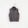 Chamonix Men M Bodywarmer Purple Check Fill Zip Padded Outdoor Sport Vest