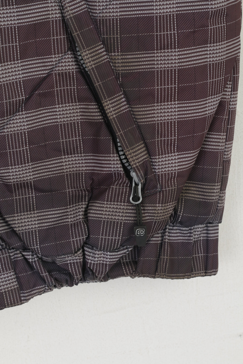 Chamonix Men M Bodywarmer Purple Check Fill Zip Padded Outdoor Sport Vest