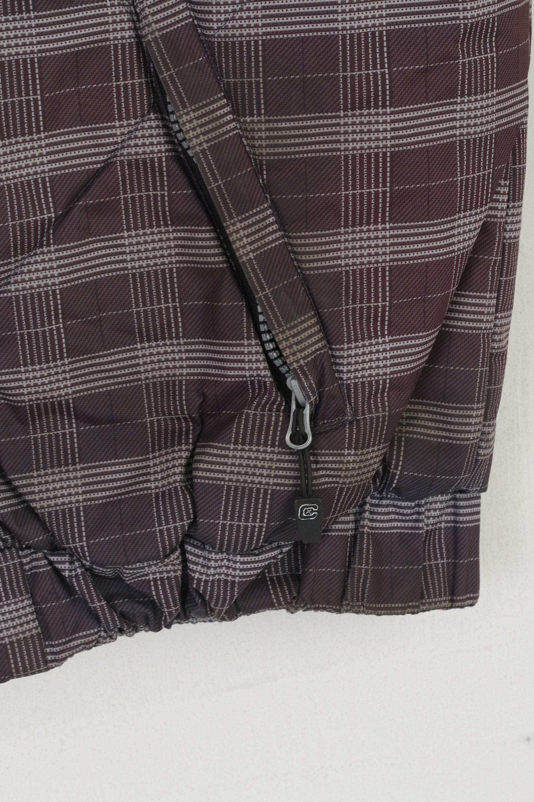 Chamonix Men M Bodywarmer Purple Check Fill Zip Padded Outdoor Sport Vest