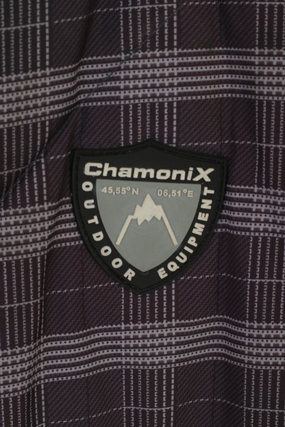 Chamonix Men M Bodywarmer Viola Check Fill Zip imbottito Gilet sportivo da esterno