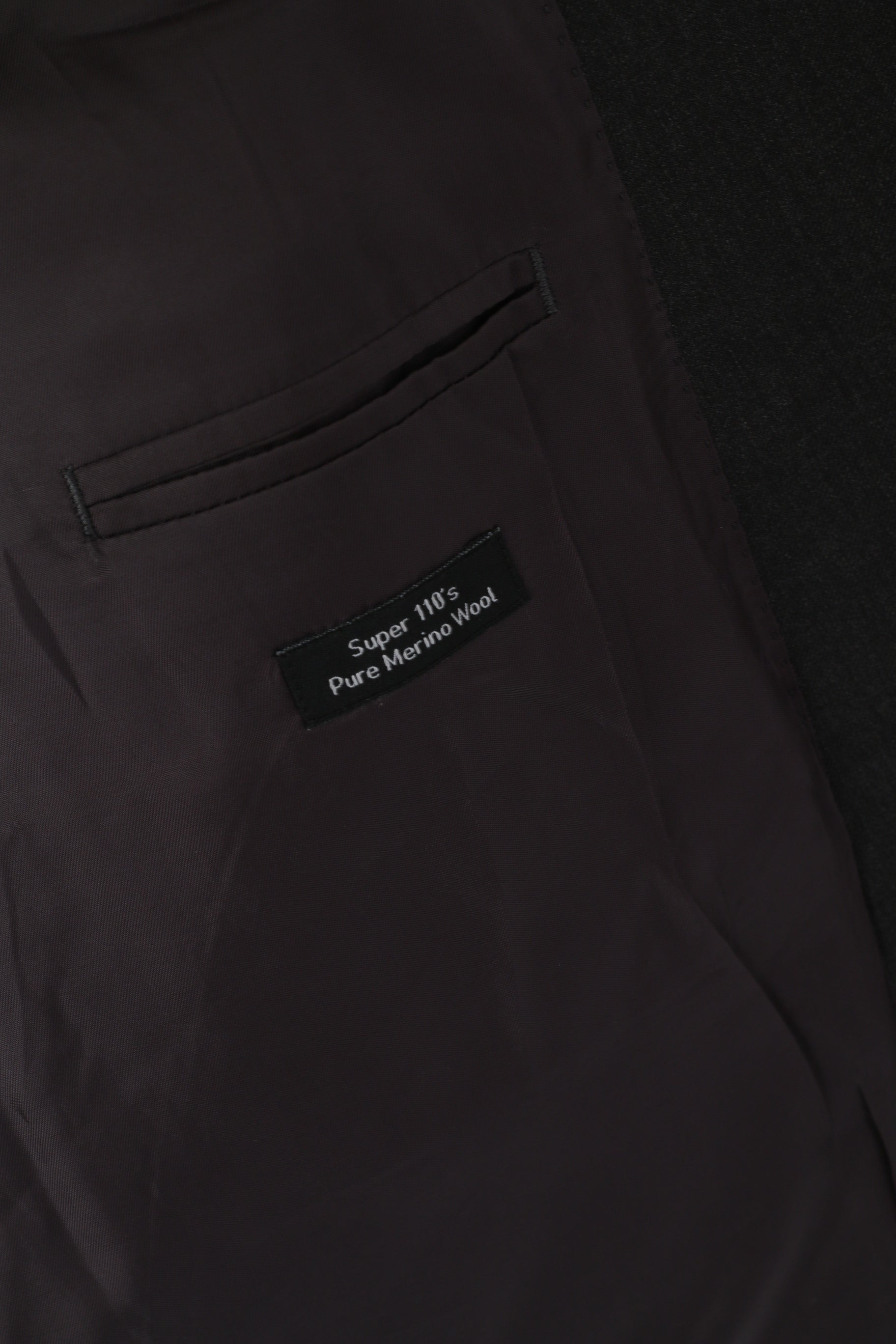 TM Lewin Men 48 58 Blazer Charcoal Wool Single Breasted Long Jacket