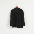 Hugo Boss Hommes 52 L 122 Blazer Noir 100% Laine Veste Pavese2 à Simple Boutonnage