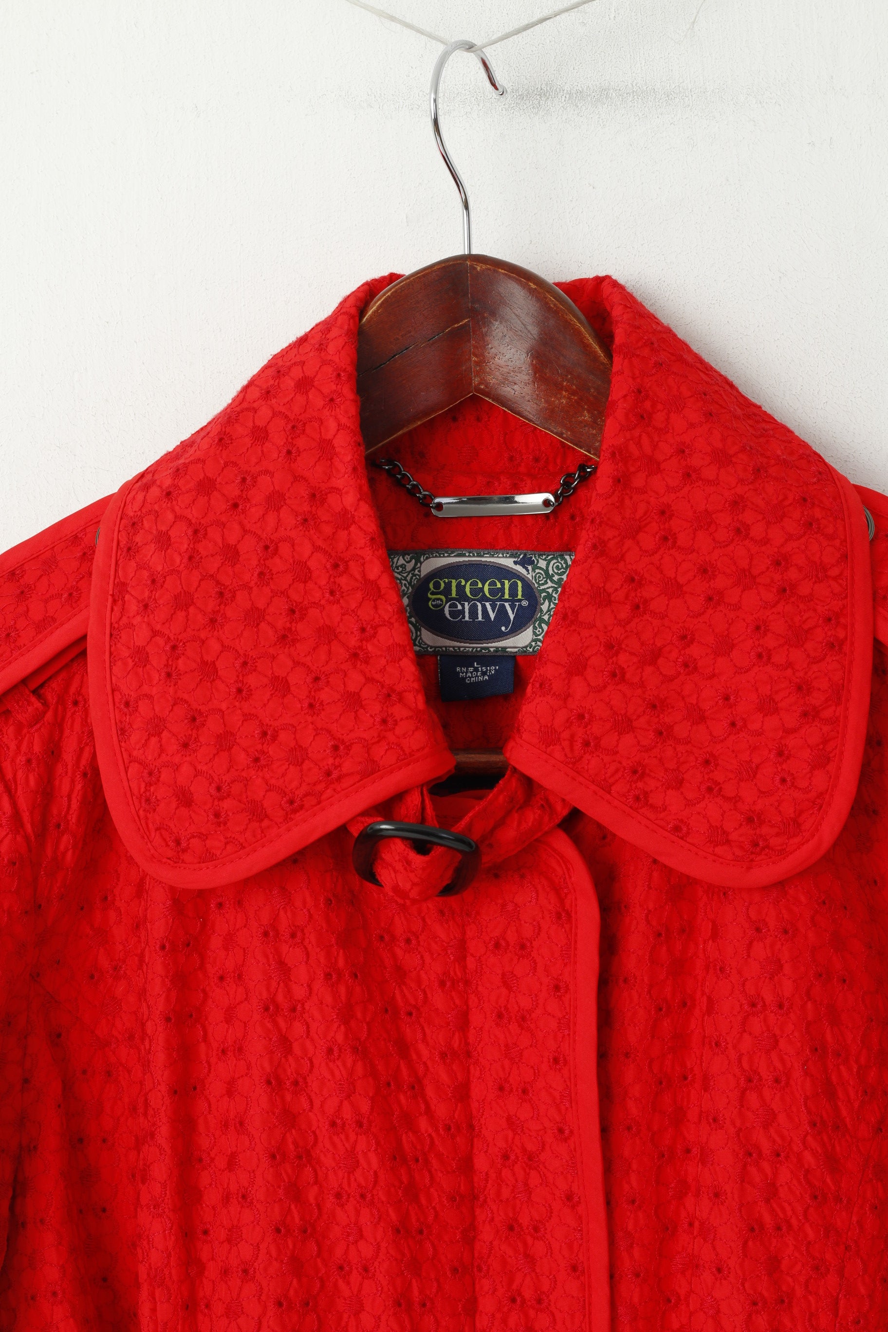 Green With Envy Femme L (M) Veste Rouge Green Envy Manteau léger avec ceinture