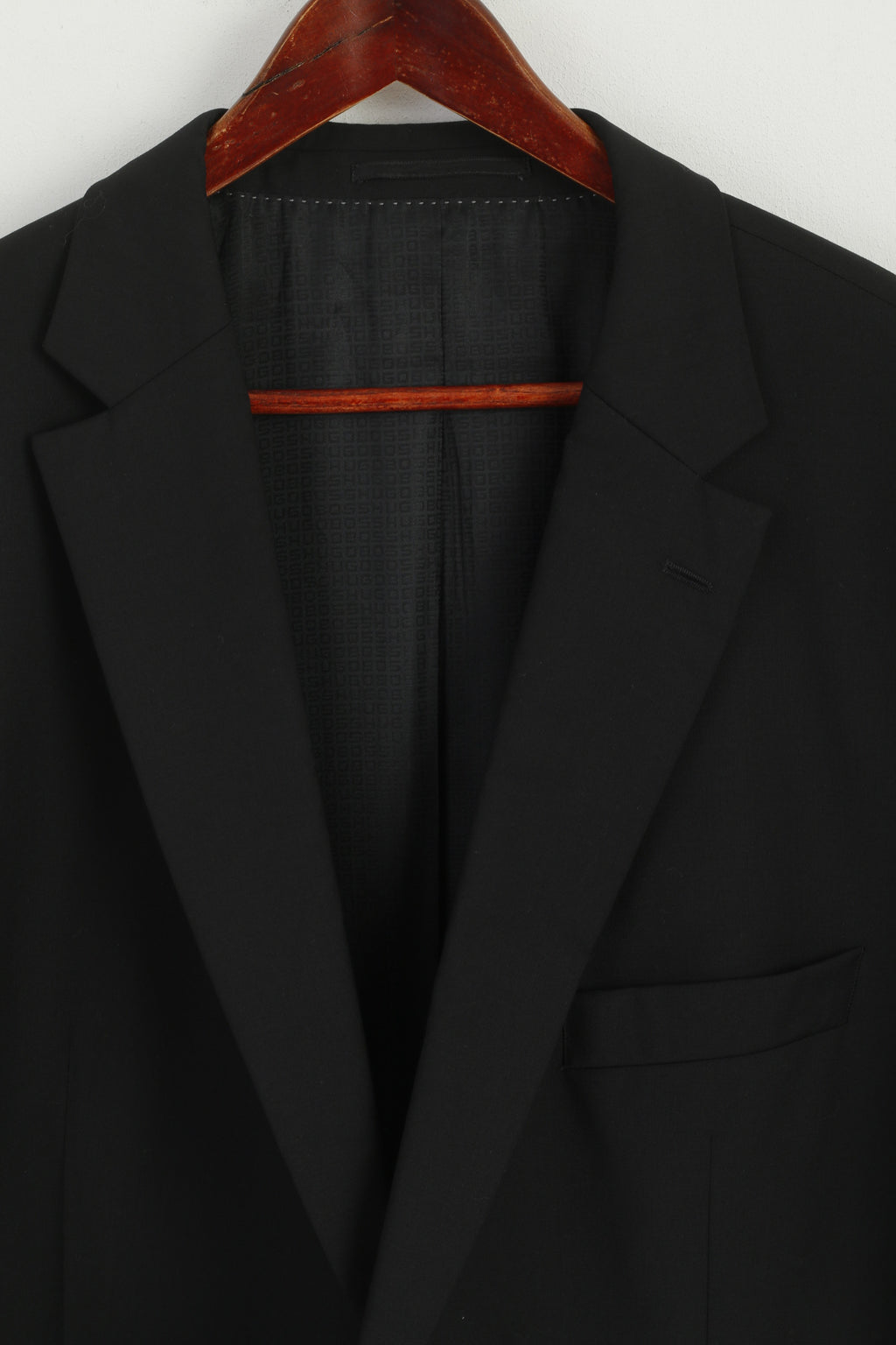 Hugo Boss Uomo 52 L 122 Blazer Nero 100% Lana Giacca Pavese2 monopetto
