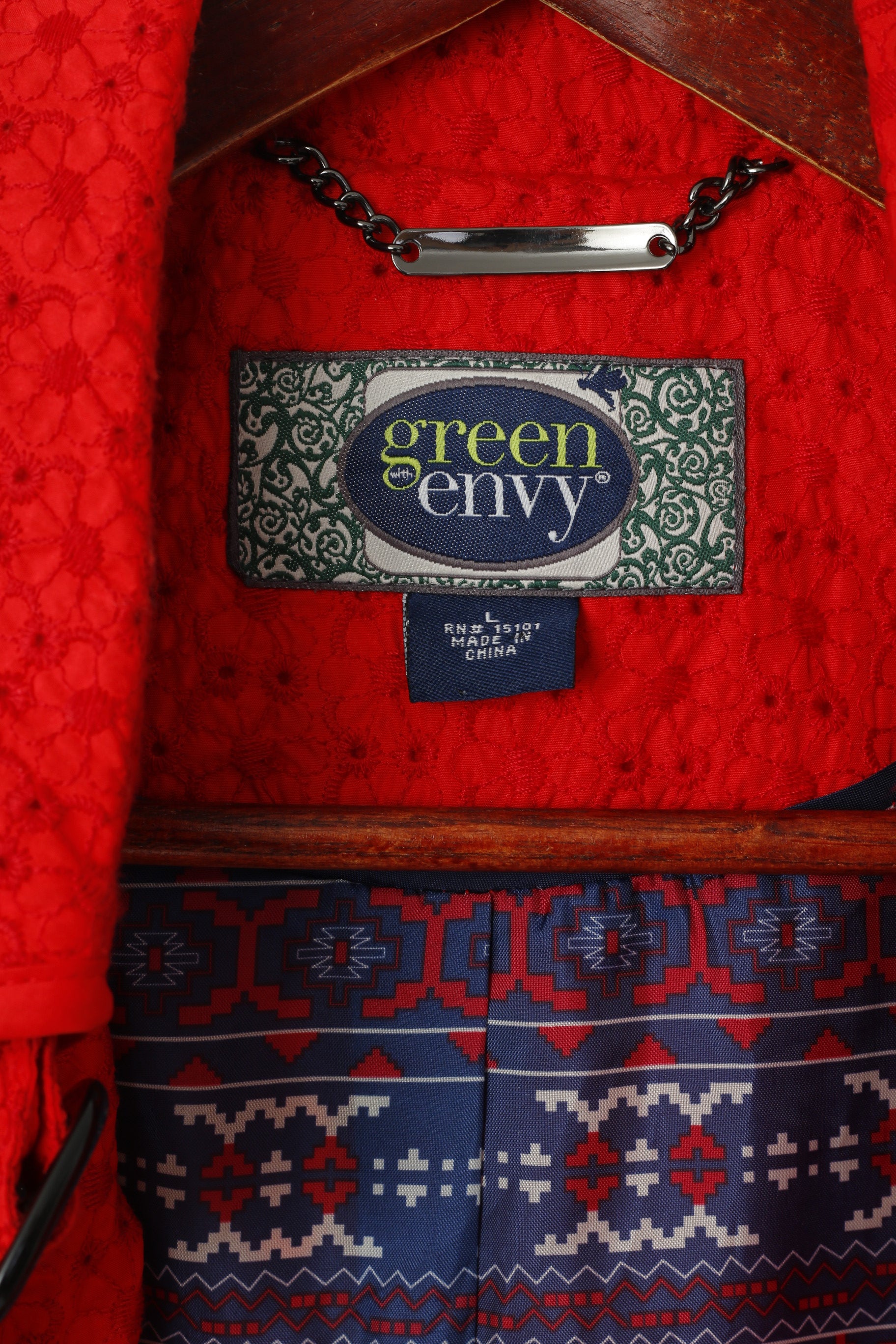 Green With Envy Femme L (M) Veste Rouge Green Envy Manteau léger avec ceinture