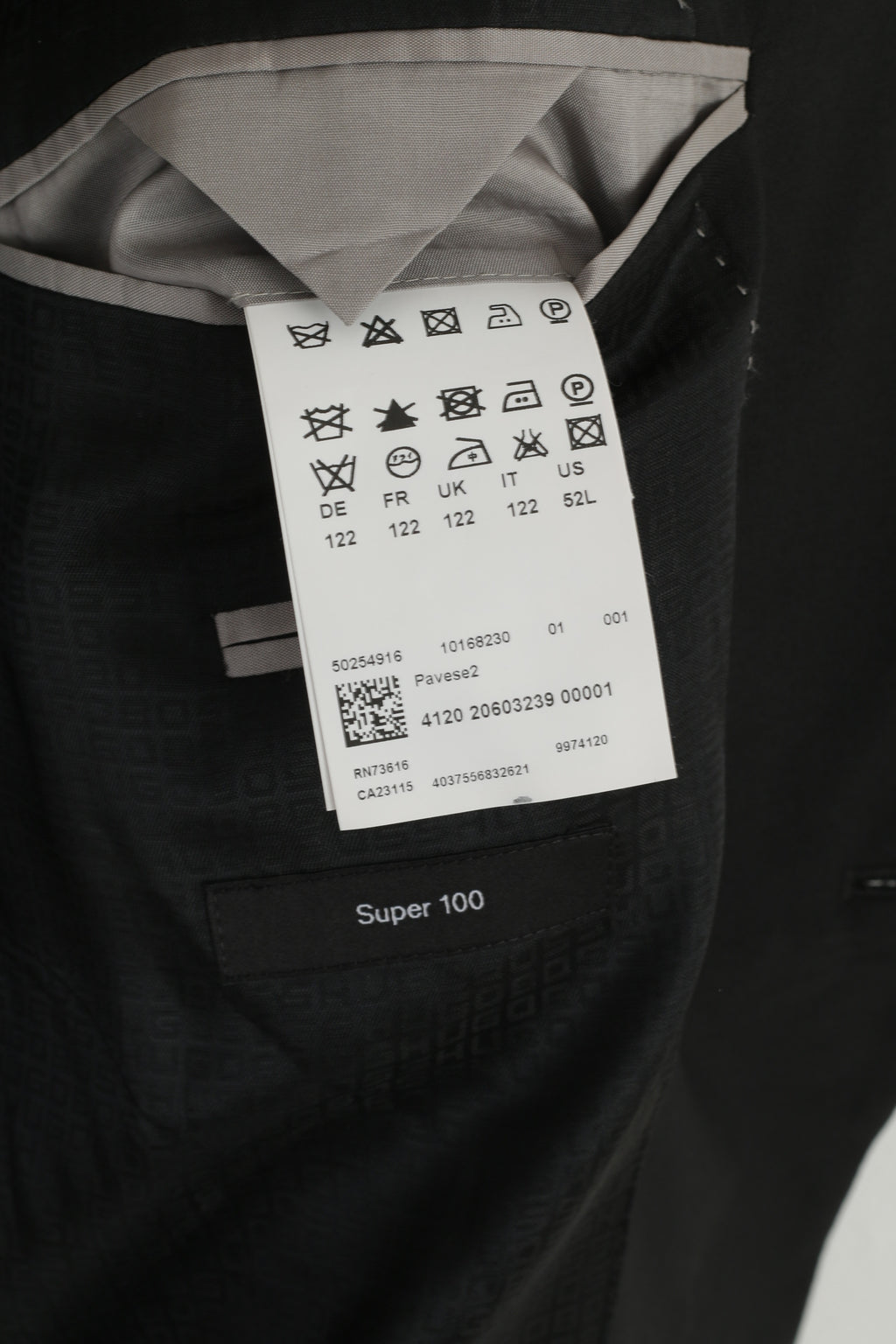 Hugo Boss Uomo 52 L 122 Blazer Nero 100% Lana Giacca Pavese2 monopetto