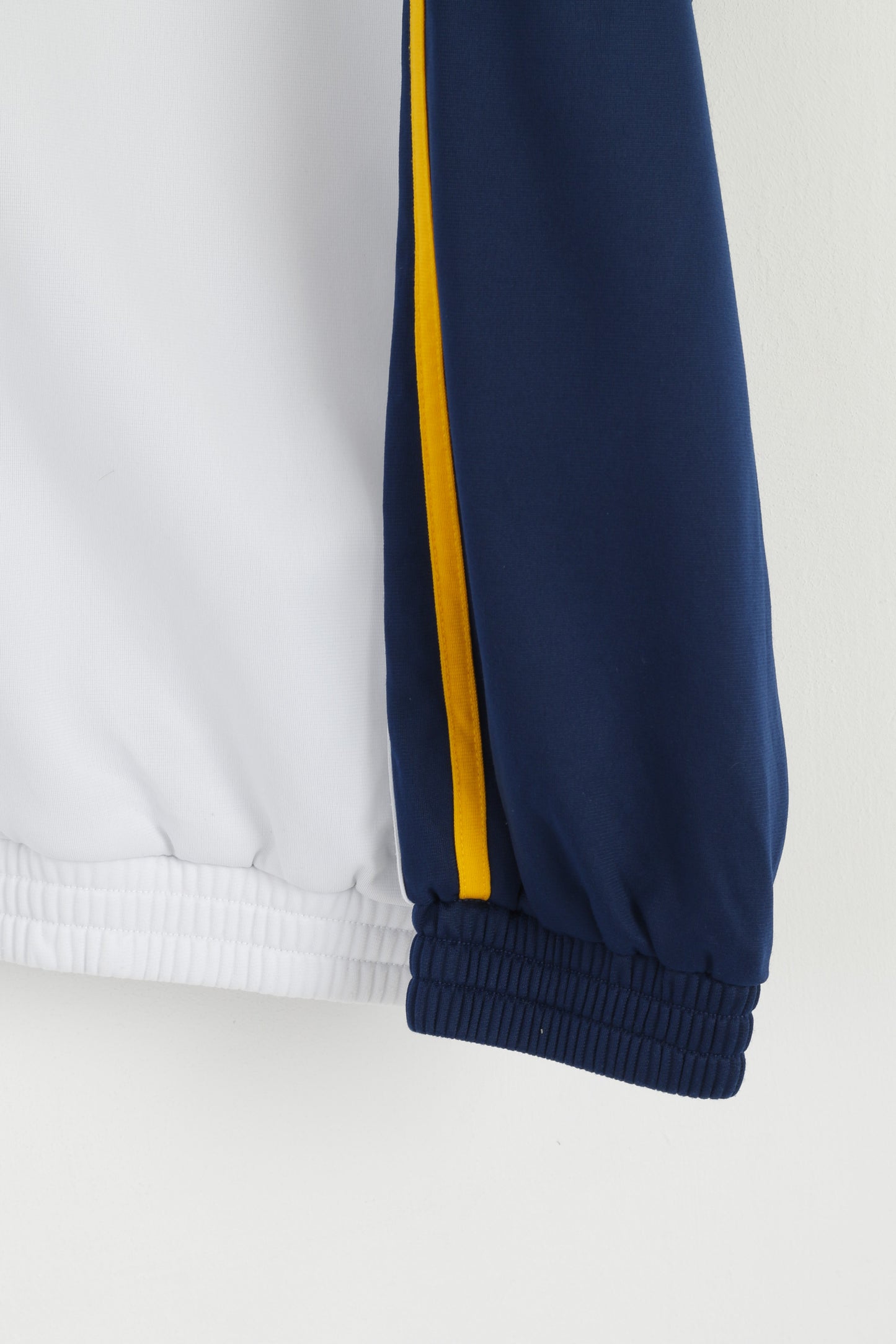 Feroti Sport Men XXL Sweatshirt White Navy Shiny Full Zipper Oldschool Retro Top