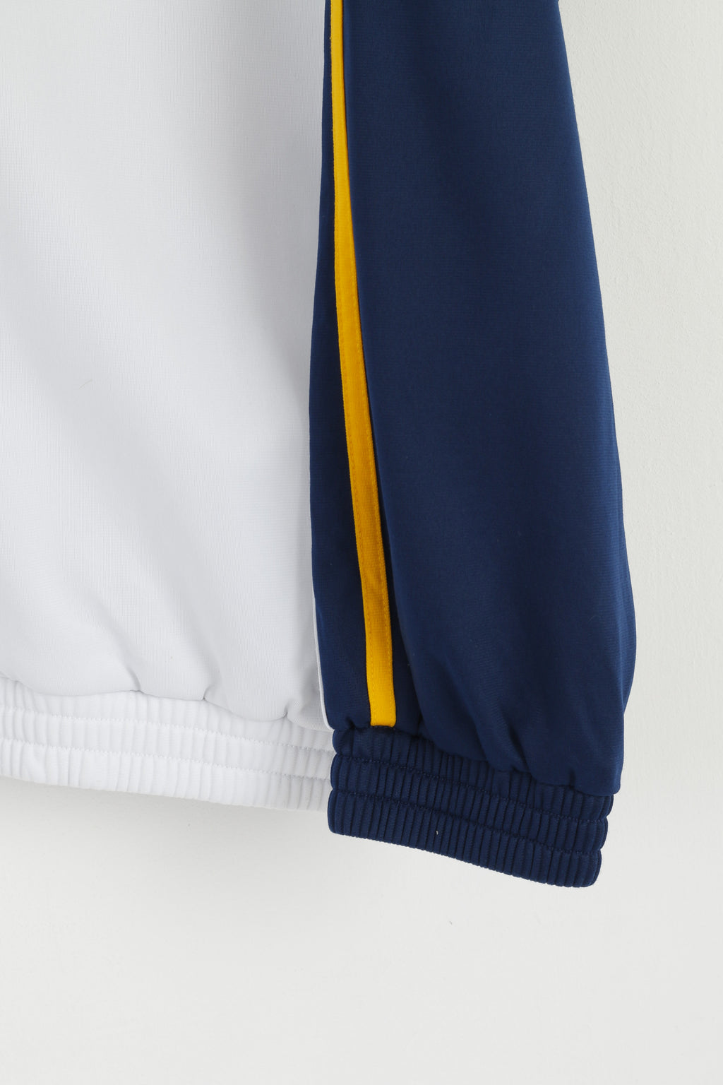Feroti Sport Men XXL Sweatshirt White Navy Shiny Full Zipper Oldschool Retro Top