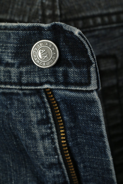 Armani Exchange Pantalon en jean 32 pour homme Pantalon droit en coton bleu marine AX Easy Fit