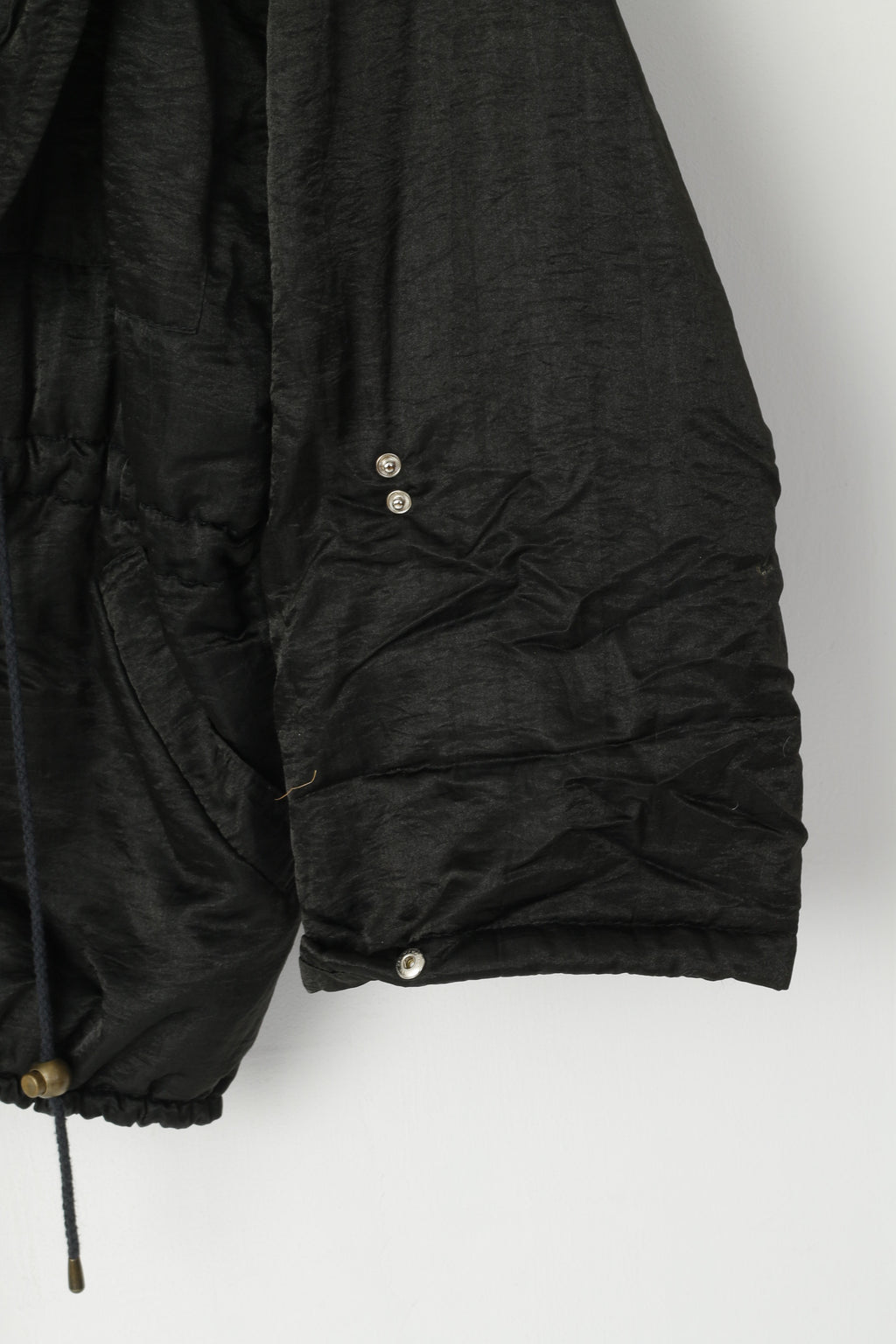 Sportalm Kitzbuhel by Dahan Women 34 M Jacket Black Vintage 70s Shoulder Pads Panda Nylon Shiny Top