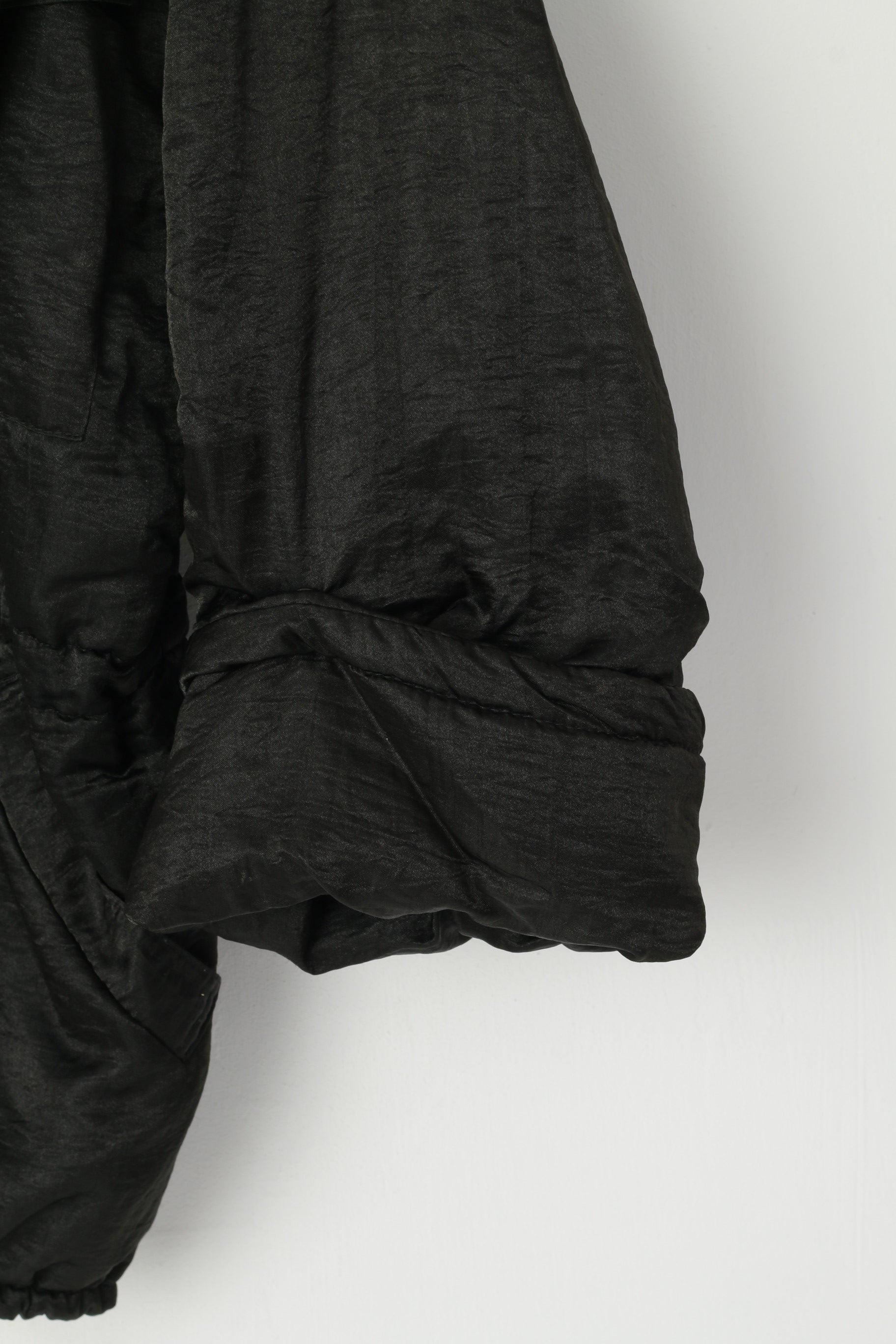 Sportalm Kitzbuhel by Dahan Women 34 M Jacket Black Vintage 70s Shoulder Pads Panda Nylon Shiny Top