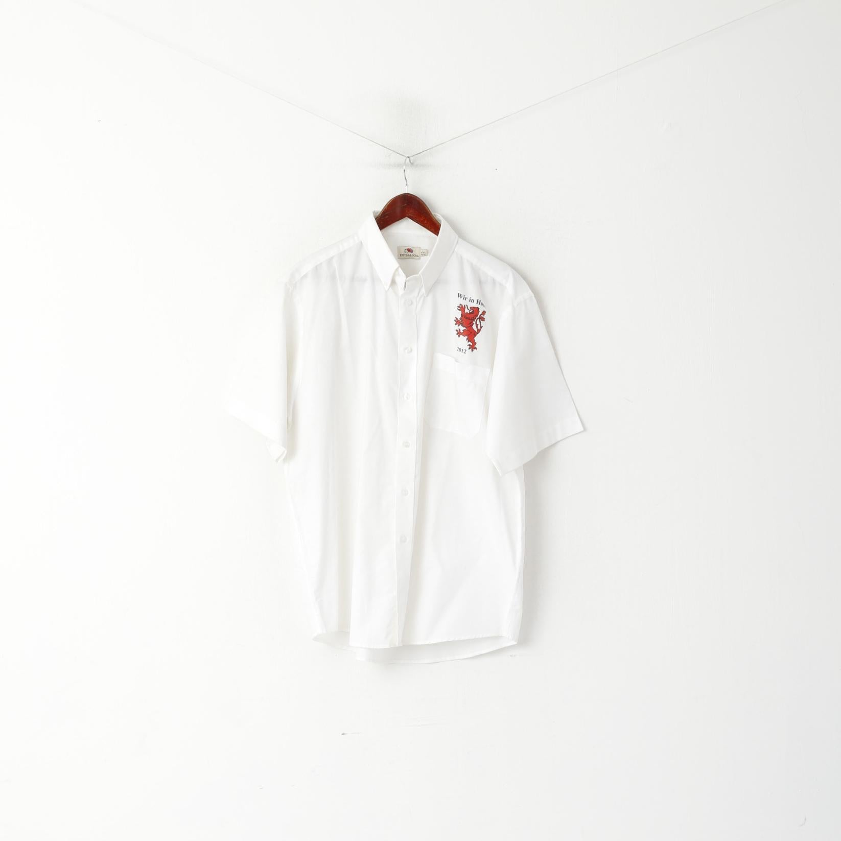 Fruit of the Loom Men L 41/42 Casual Shirt White Cotton Wir in Horst 2012 Top
