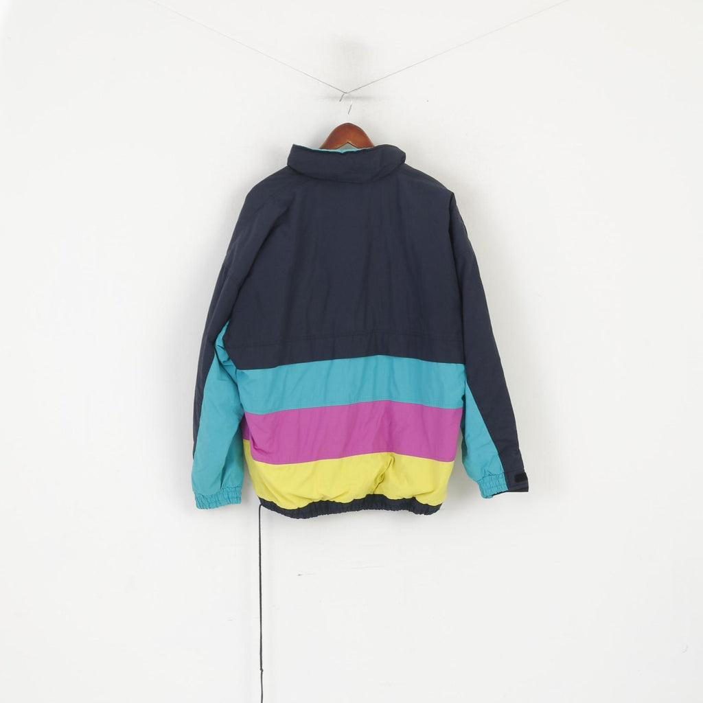 Puls H&amp;M Uomo 50 M Giacca pullover Blu scuro Vintage Zip Collo con cappuccio da sci Tasca a marsupio