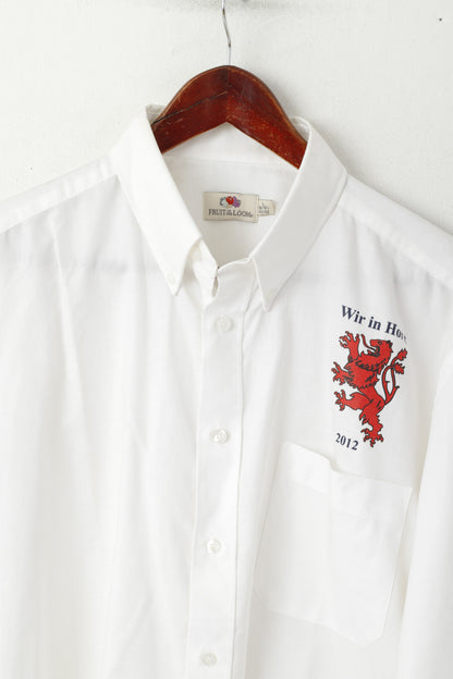 Fruit of the Loom Men L 41/42 Casual Shirt White Cotton Wir in Horst 2012 Top