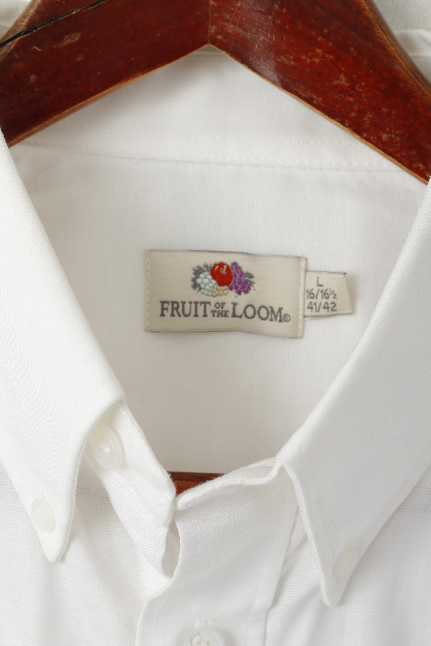 Fruit of the Loom Men L 41/42 Casual Shirt White Cotton Wir in Horst 2012 Top