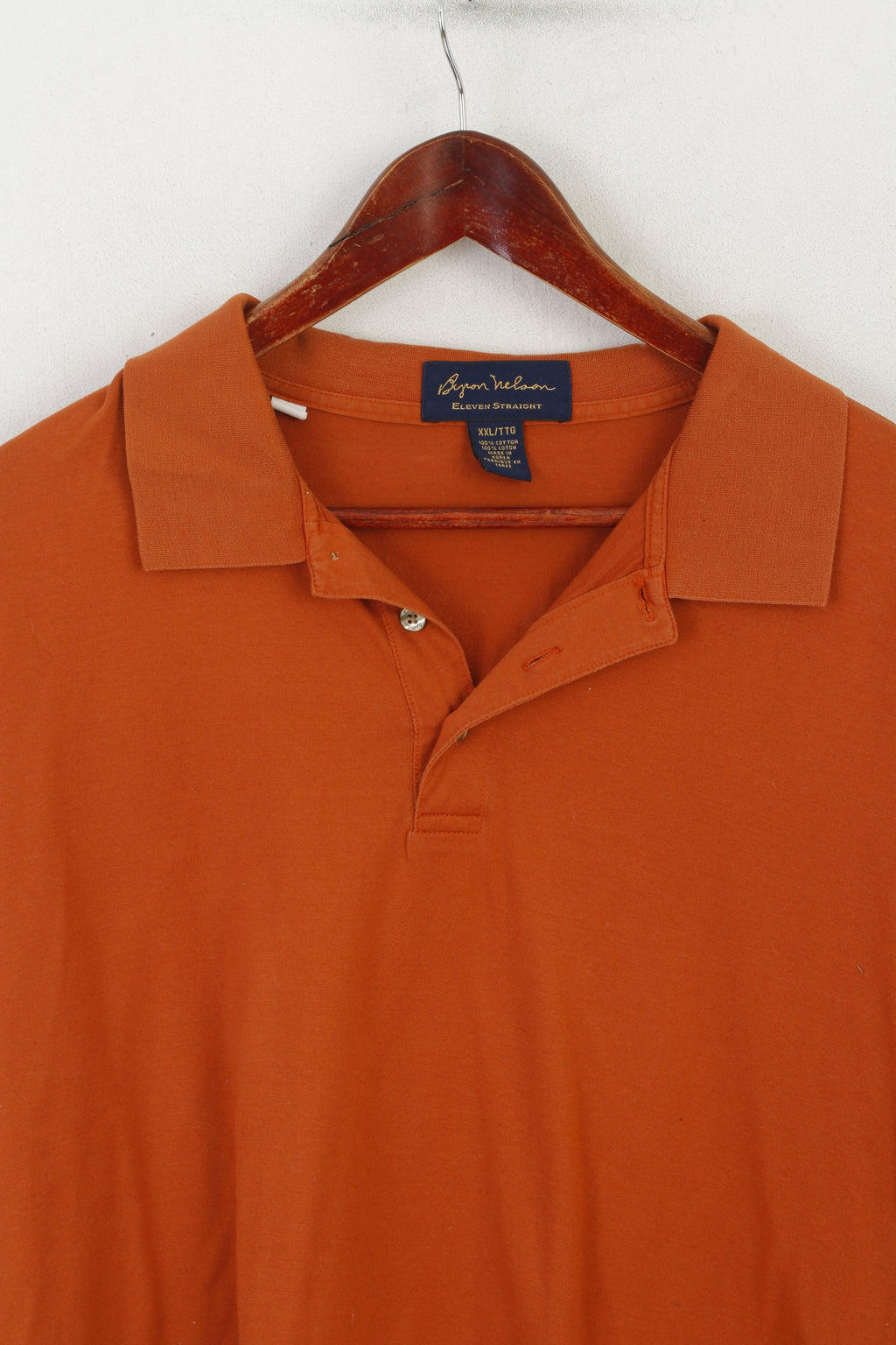 Byron Nelson Eleven Straight Mes XXL Polo Texas Orange Coton Golf Top