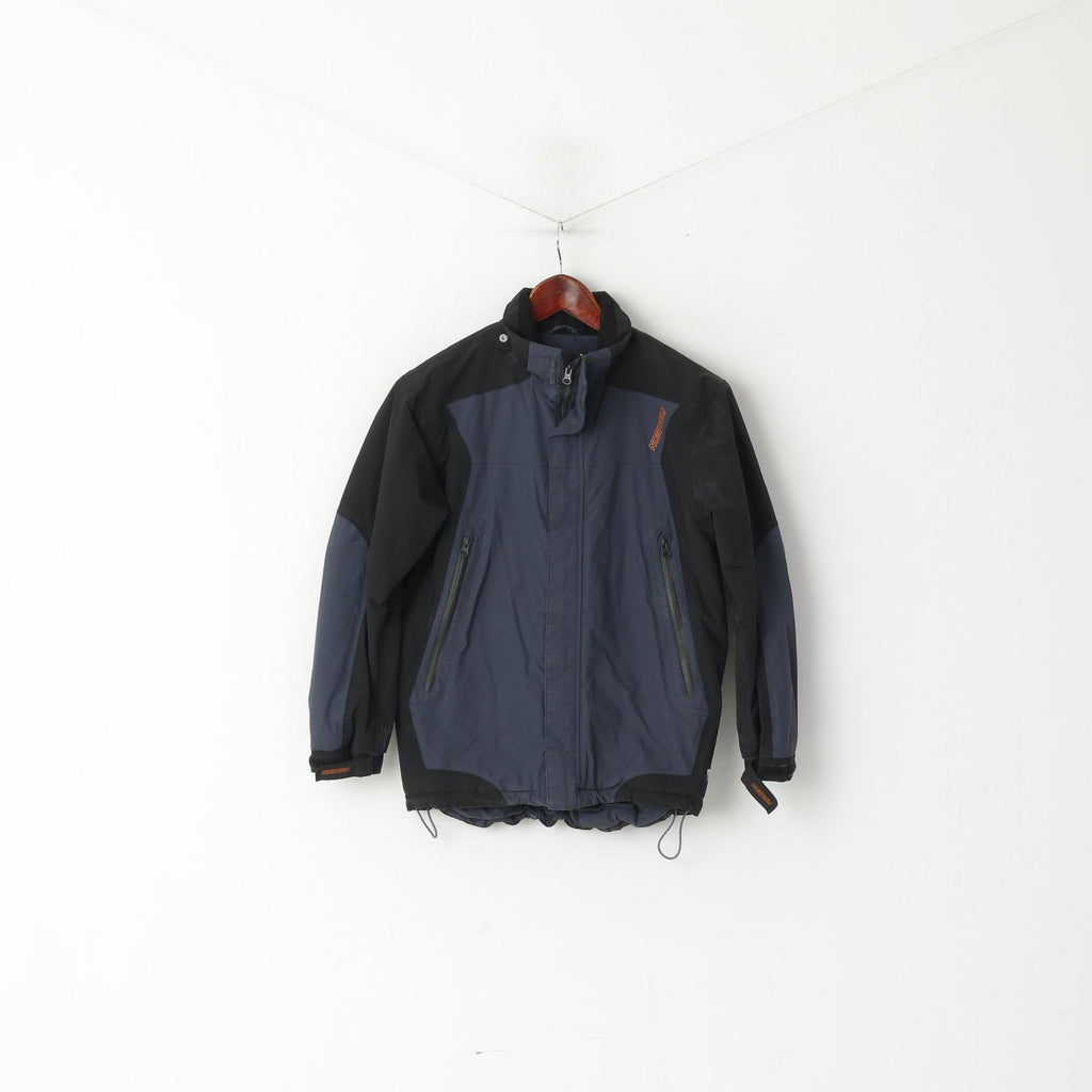 Veste Norheim pour garçons de 12 ans, en nylon noir et bleu marine, imperméable, rembourrée, zippée
