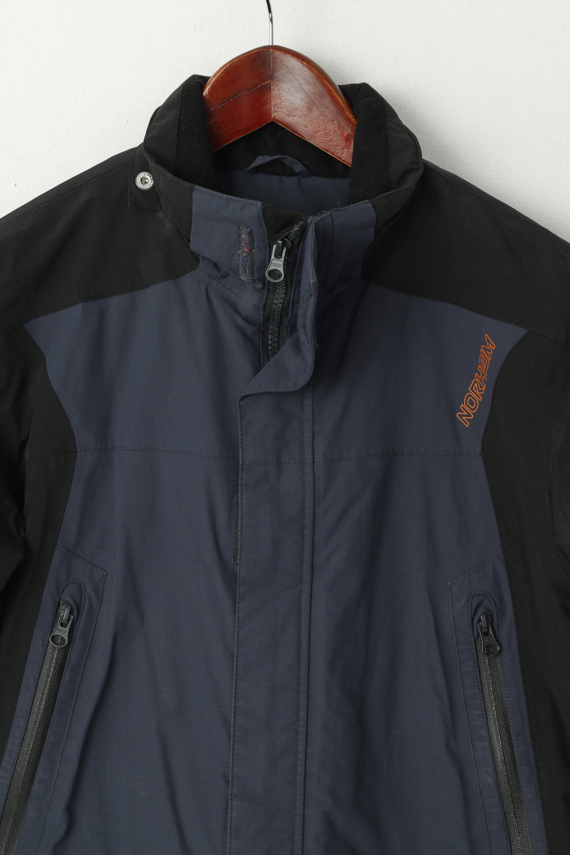 Veste Norheim pour garçons de 12 ans, en nylon noir et bleu marine, imperméable, rembourrée, zippée