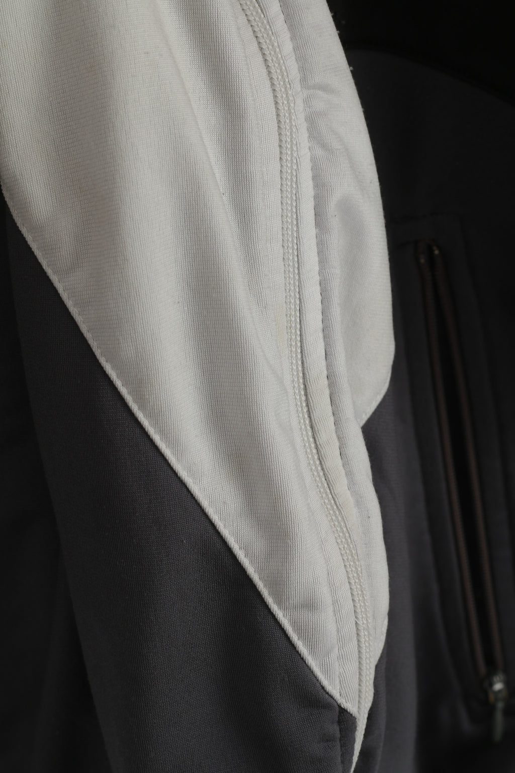 C&amp;A Rodeo Men 38/40 M Sweatshirt Gris Brillant Zip Up Vintage Retro Track Top