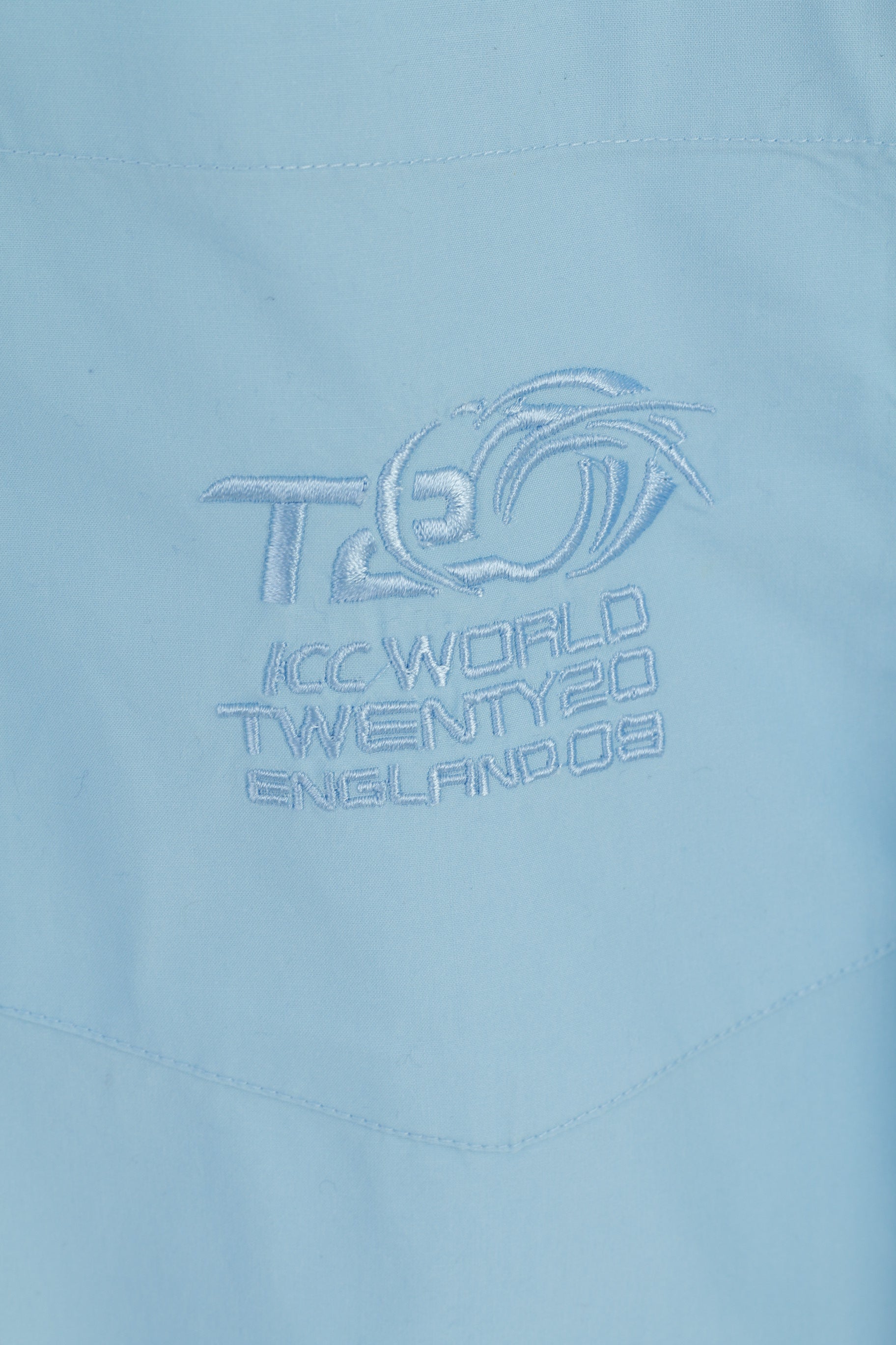 Reebok Hommes XL Chemise décontractée Bleu Coton ICC World Twenty 2009 England Cricket Haut à manches longues