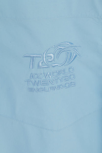 Reebok Hommes XL Chemise décontractée Bleu Coton ICC World Twenty 2009 England Cricket Haut à manches longues