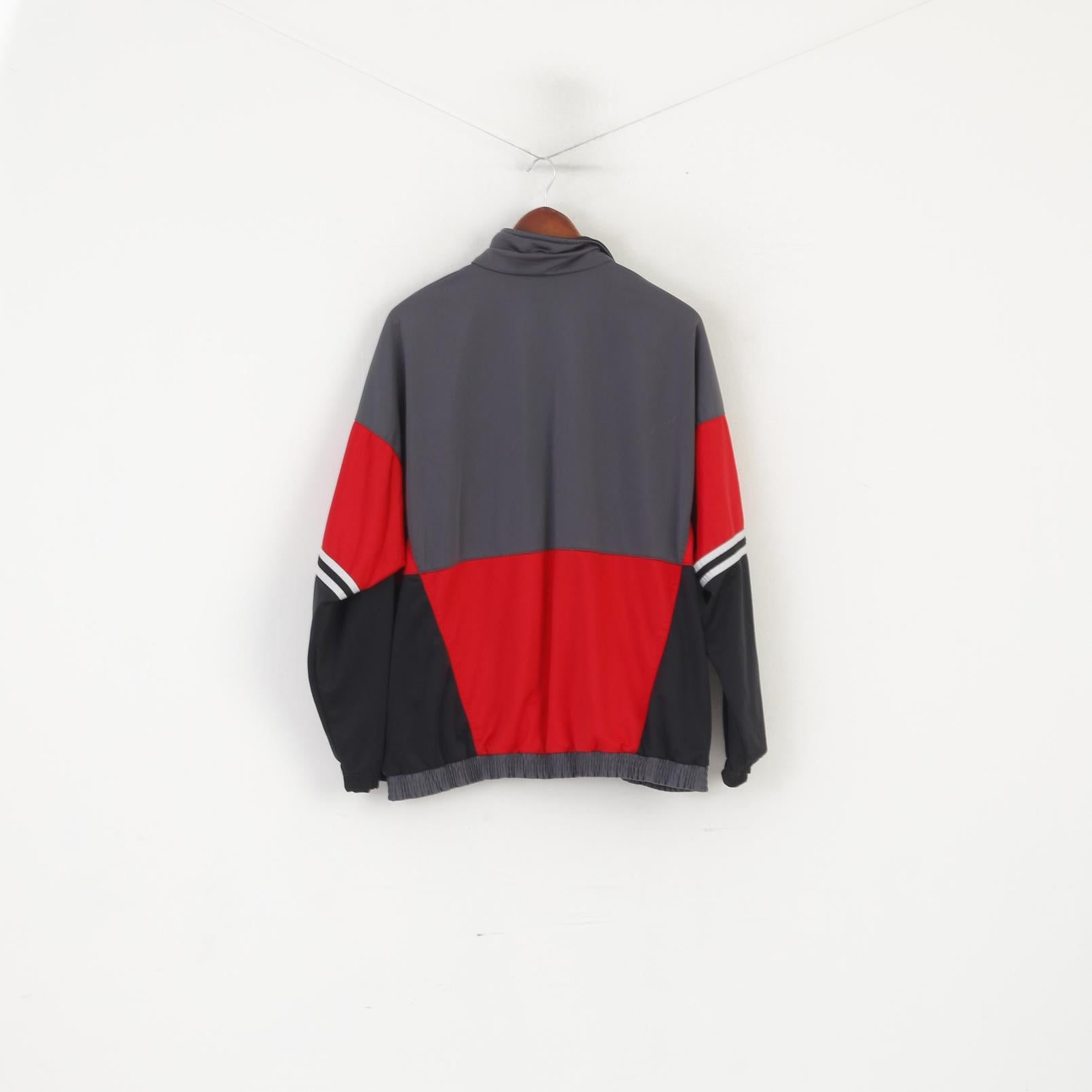 C&amp;A Rodeo Men 38/40 M Sweatshirt Gris Brillant Zip Up Vintage Retro Track Top