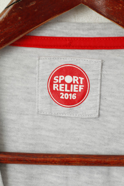 Sport Relief 2016 Camicia da donna 18 XL in cotone grigio Eat Sleep Run Sport Top