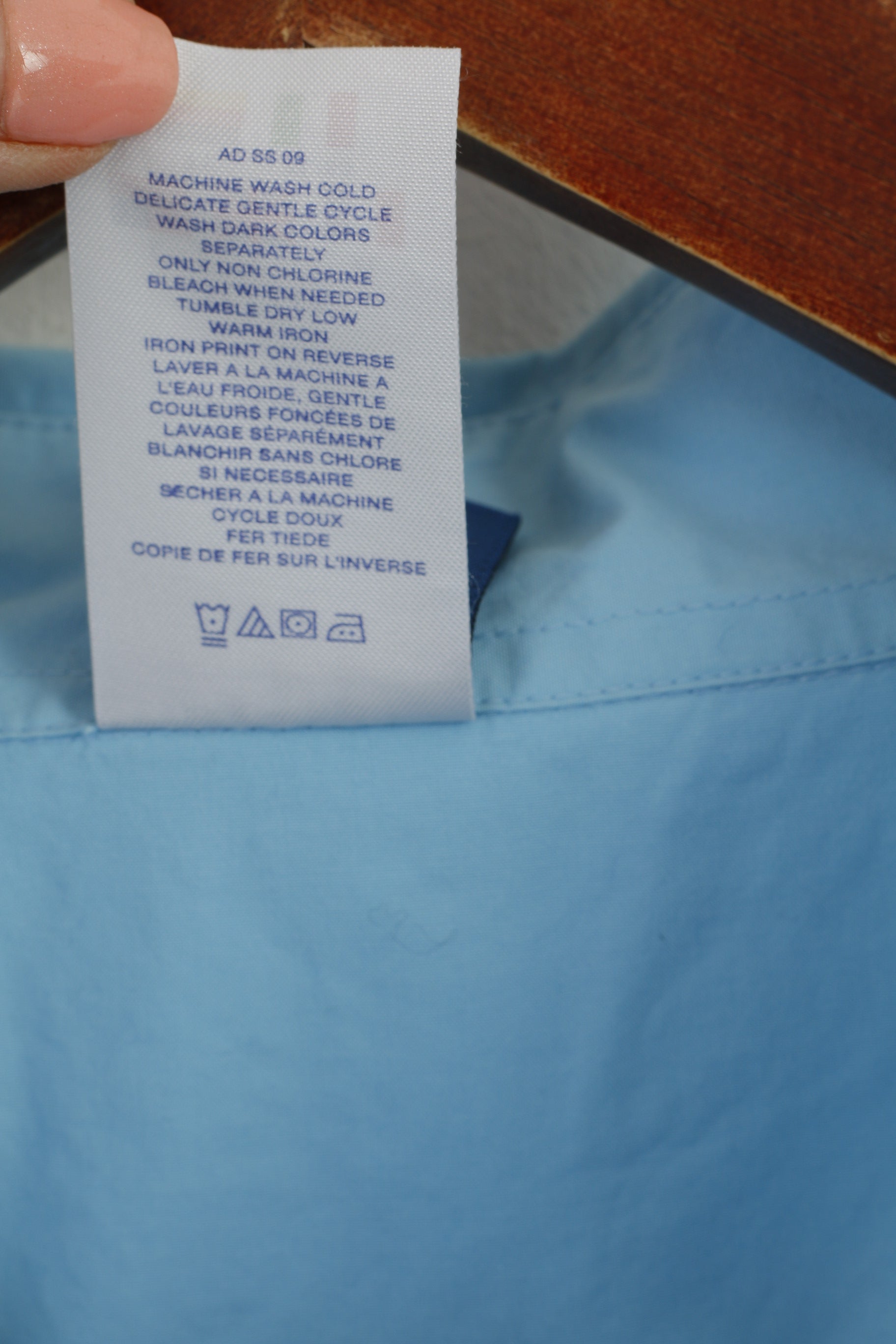 Reebok Hommes XL Chemise décontractée Bleu Coton ICC World Twenty 2009 England Cricket Haut à manches longues