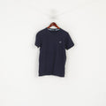 Fred Perry Chemise S pour hommes en coton bleu marine uni col rond logo haut classique