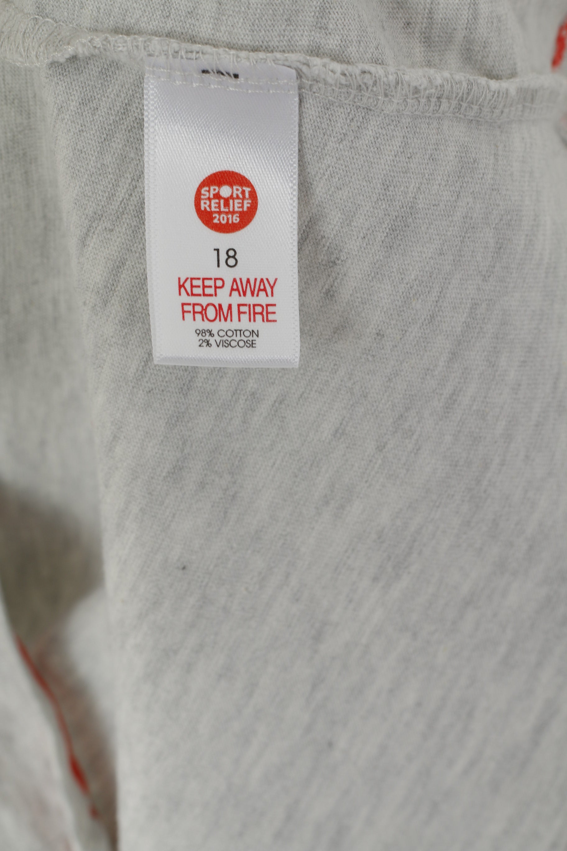 Sport Relief 2016 Femmes 18 XL Chemise Gris CottonEat Sleep Run Sport Top