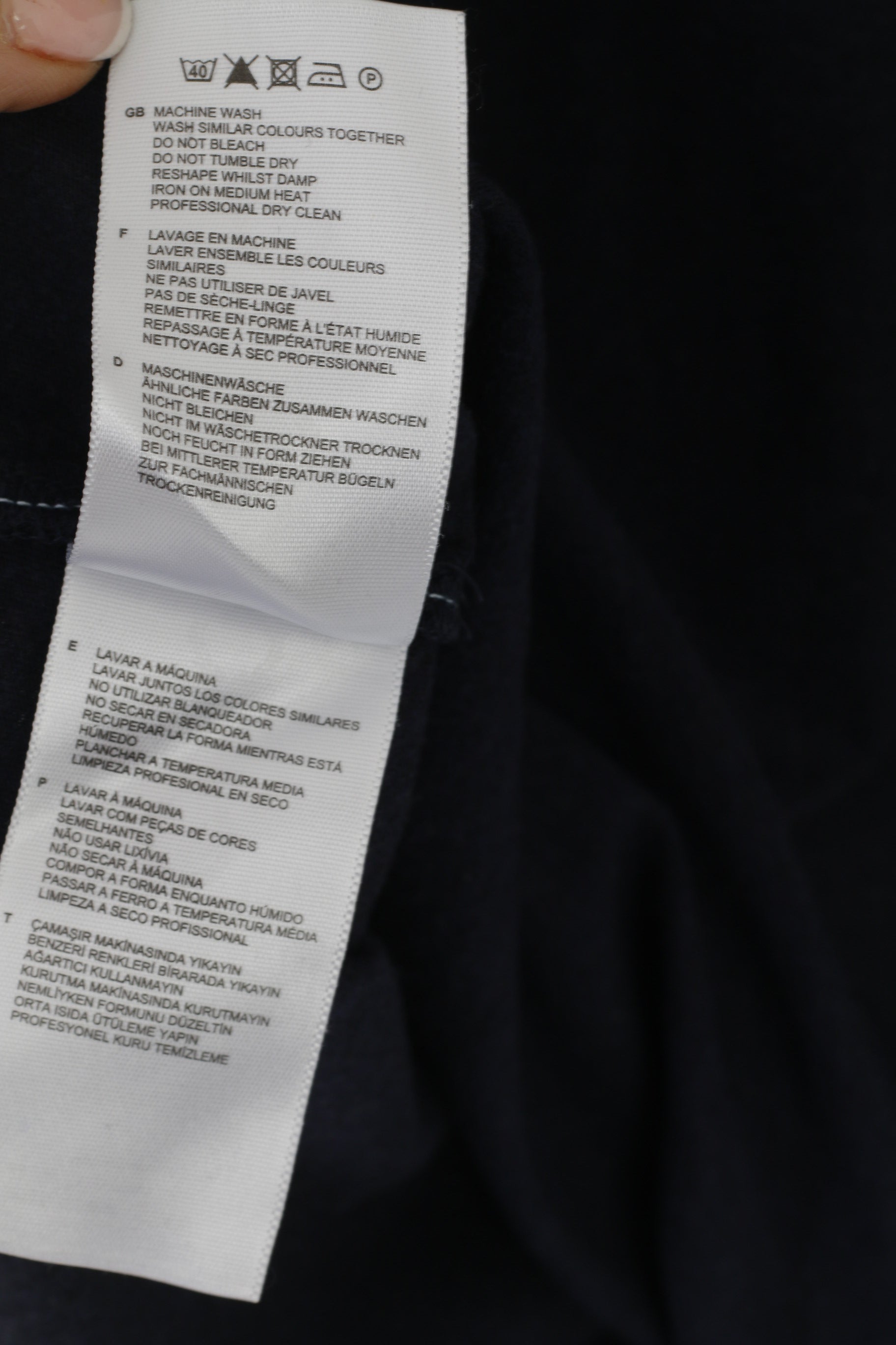 Fred Perry Men S Shirt Navy Cotton Plain Crew Neck Logo Classic Top