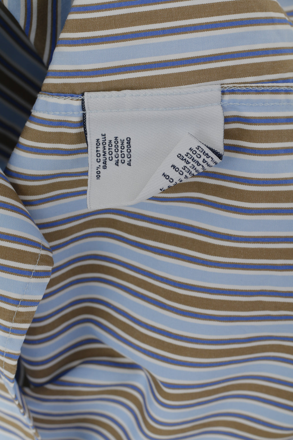 GANT Men L Casual Shirt Blue Striped Cotton Regular Fit Liberty Bell Poplin Top