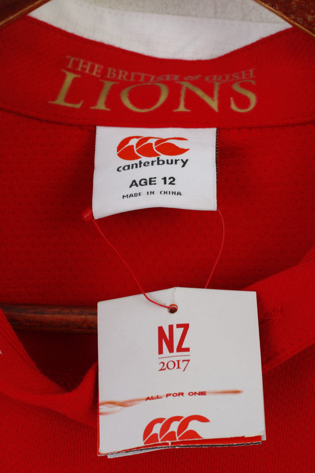 New Canterbury Boys 12 Age Polo Shirt Red The British & Irish Lions Rugby Top